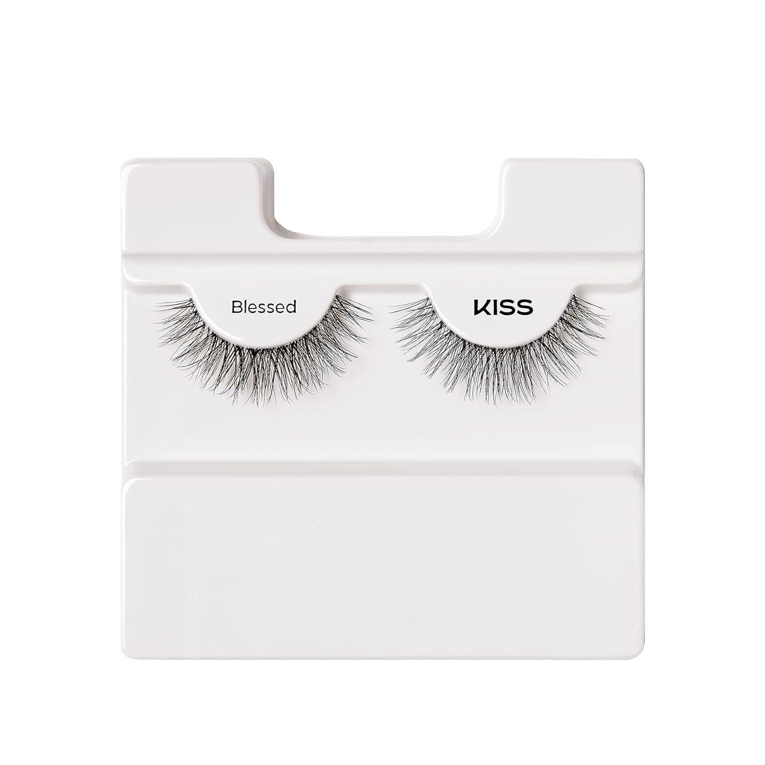 imageKISS My Lash But Bolder False Eyelashes Big Personality 14mm Includes 1 Pair Easy to Apply Reusable Lash ClustersBlessed