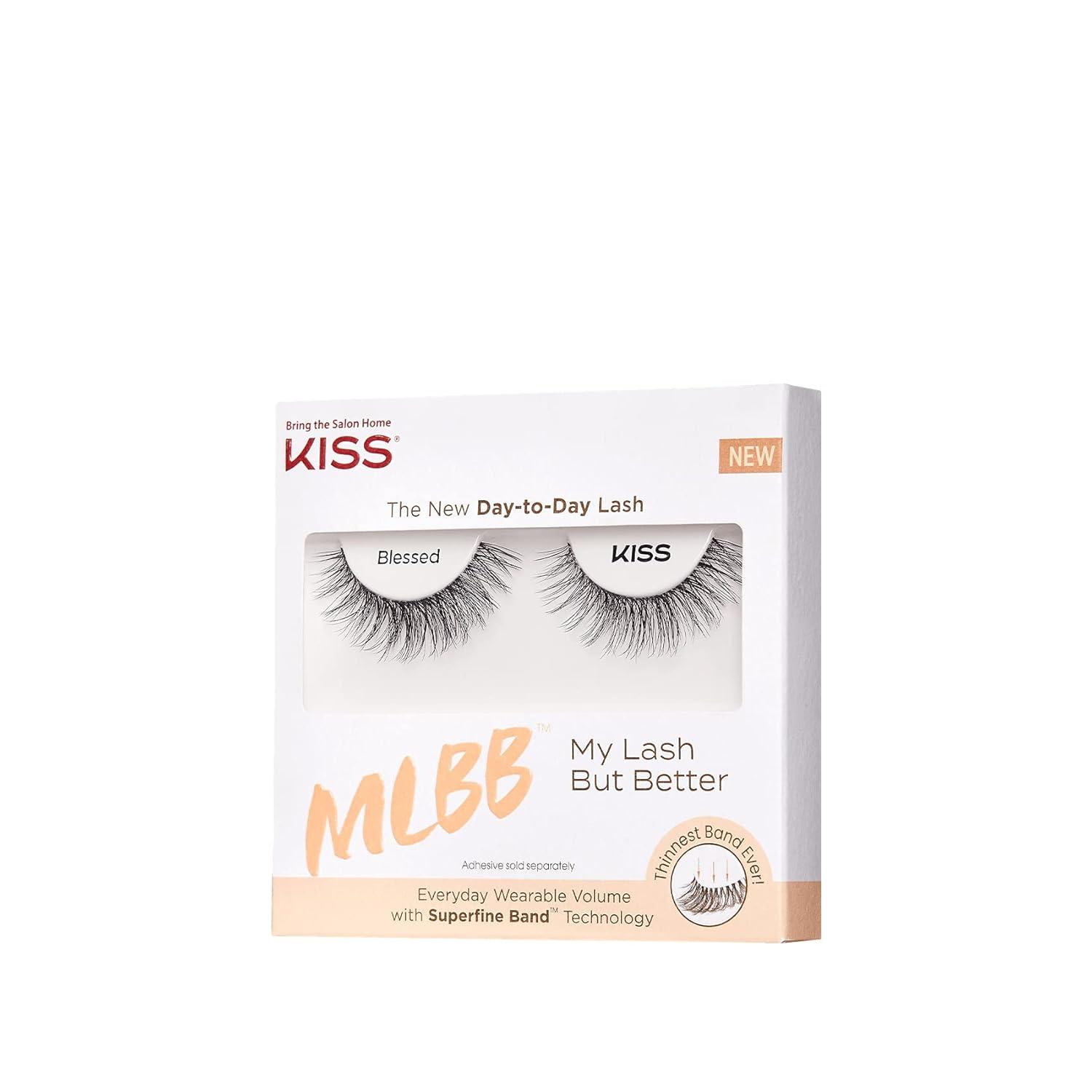 imageKISS My Lash But Bolder False Eyelashes Big Personality 14mm Includes 1 Pair Easy to Apply Reusable Lash ClustersBlessed