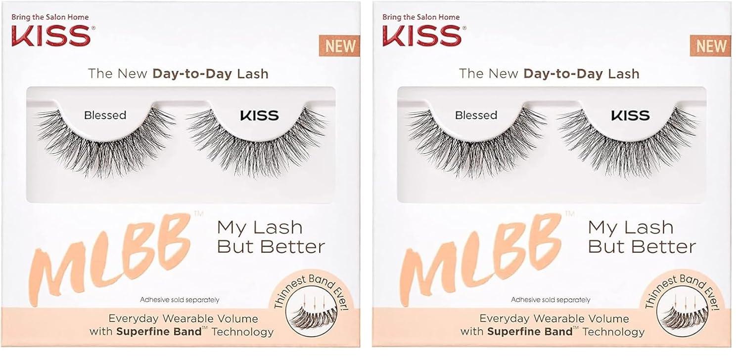 imageKISS My Lash But Bolder False Eyelashes Big Personality 14mm Includes 1 Pair Easy to Apply Reusable Lash ClustersBlessed