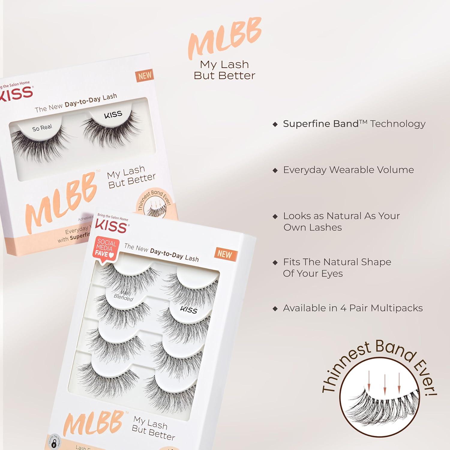 imageKISS My Lash But Bolder False Eyelashes Big Personality 14mm Includes 1 Pair Easy to Apply Reusable Lash ClustersBlessed