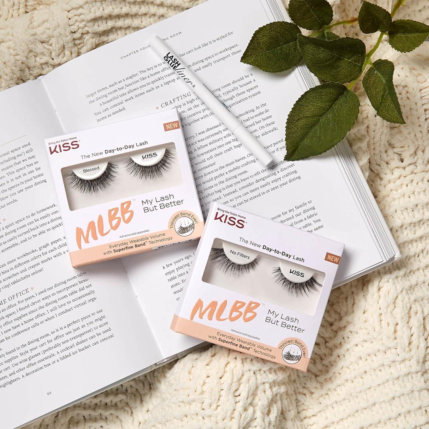 imageKISS My Lash But Bolder False Eyelashes Big Personality 14mm Includes 1 Pair Easy to Apply Reusable Lash ClustersBlessed