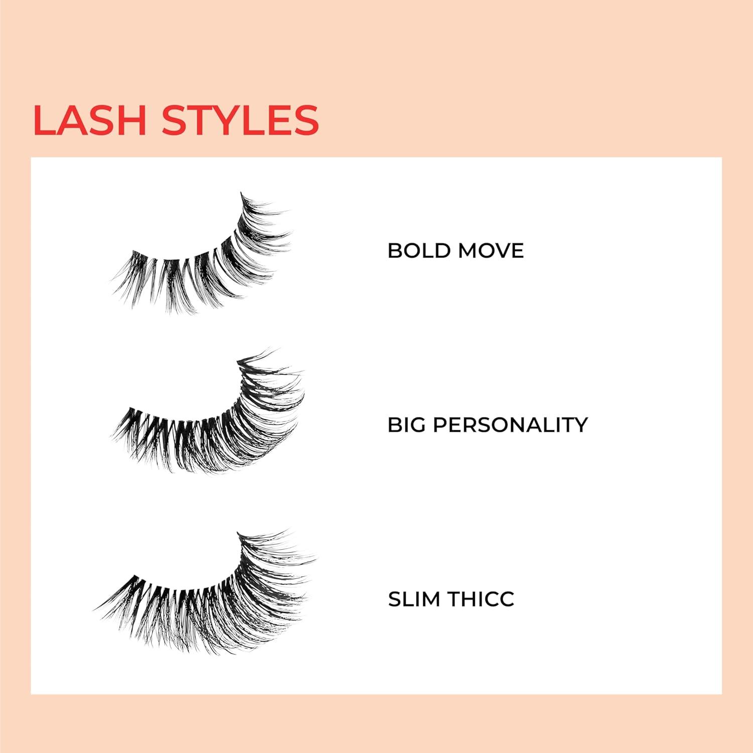 imageKISS My Lash But Bolder False Eyelashes Big Personality 14mm Includes 1 Pair Easy to Apply Reusable Lash ClustersSlim Thicc