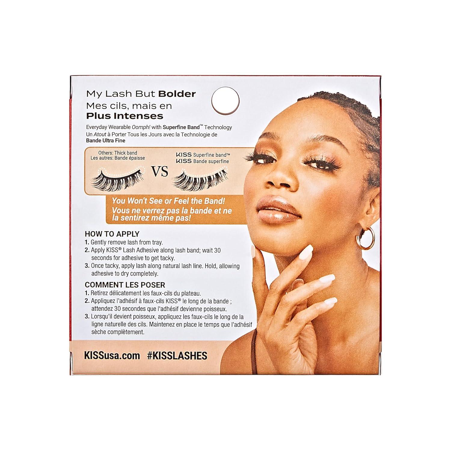 imageKISS My Lash But Bolder False Eyelashes Big Personality 14mm Includes 1 Pair Easy to Apply Reusable Lash ClustersSlim Thicc