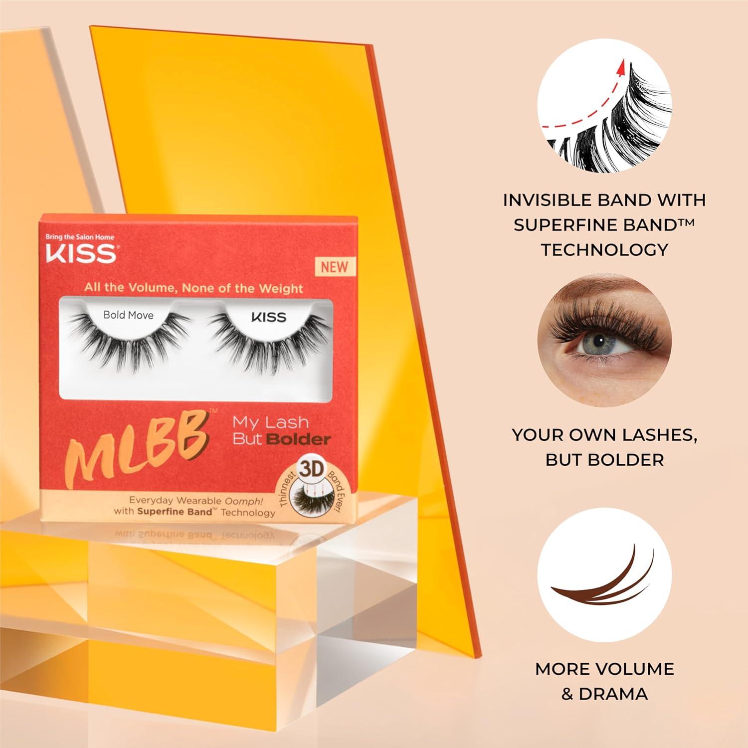 imageKISS My Lash But Bolder False Eyelashes Big Personality 14mm Includes 1 Pair Easy to Apply Reusable Lash ClustersSlim Thicc