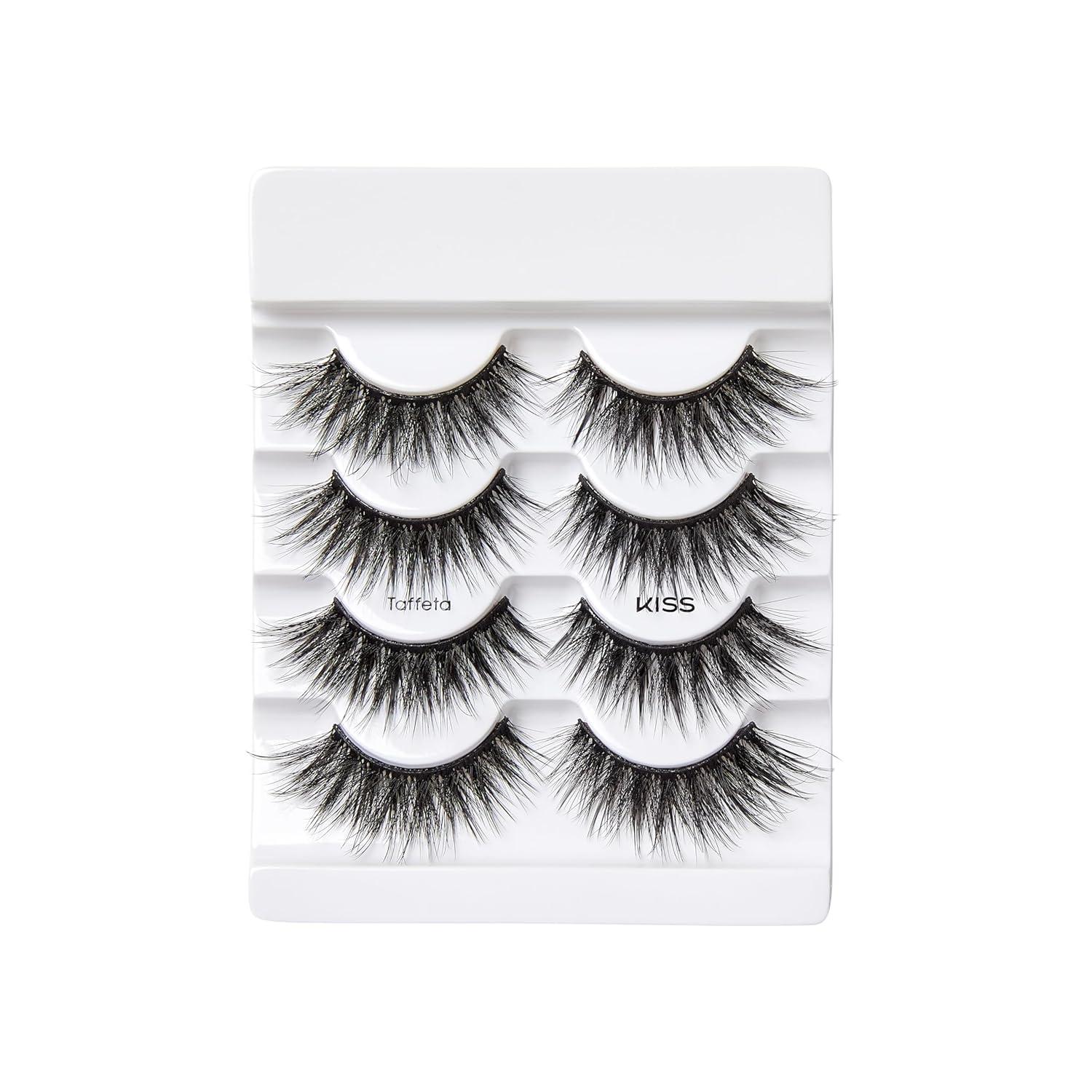 imageKISS Naked Drama False Eyelashes Multipack Taffeta 14mm Includes 4 Pairs Of Lashes Easy to Apply Reusable Lash ClustersPack of 1 Pack of 2