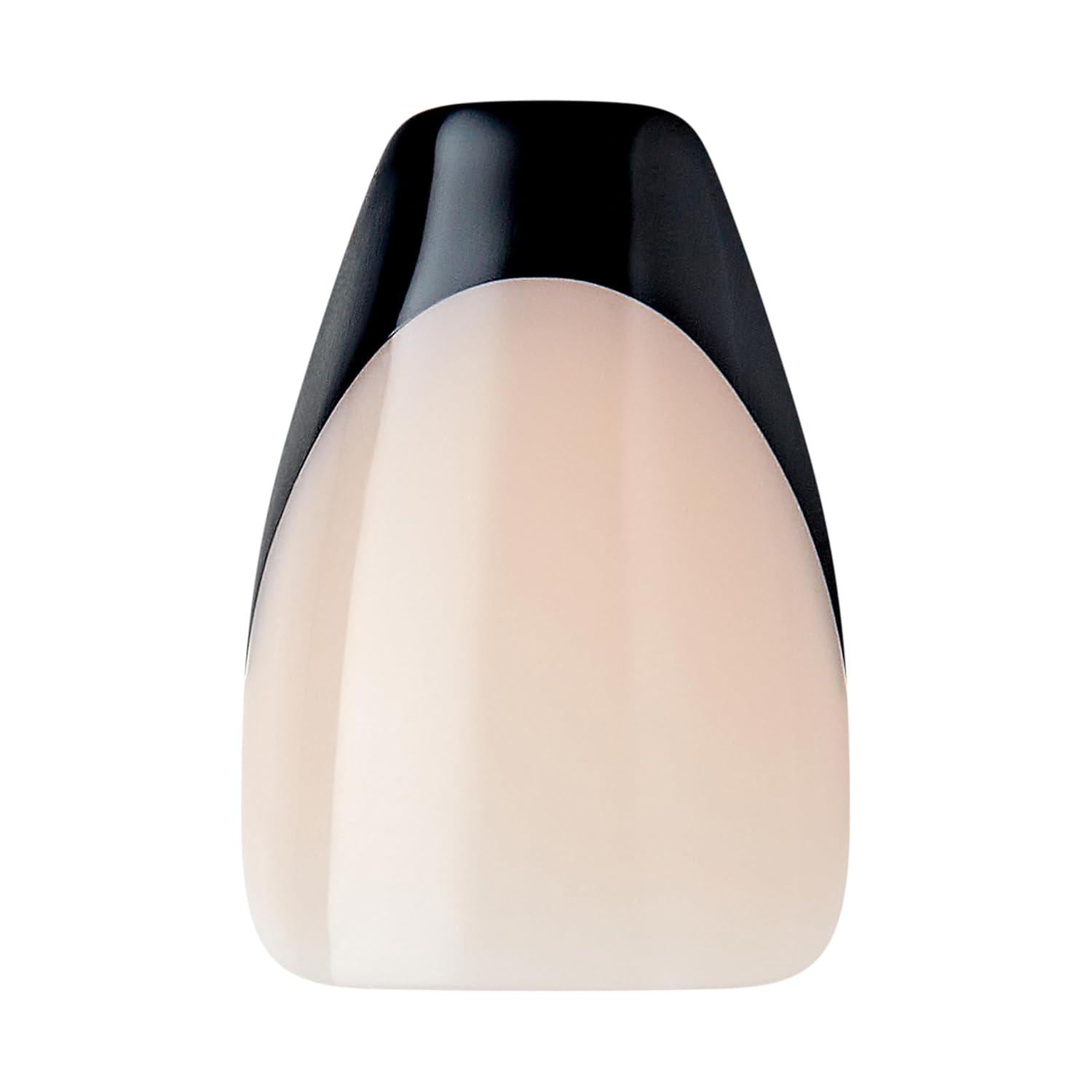 imageKISS Salon Acrylic Press On Nails Nail glue included Squared Light Pink Medium Size Coffin Shape Includes 28 Nails 2G Glue 1 Manicure Stick 1 Mini FileBlack