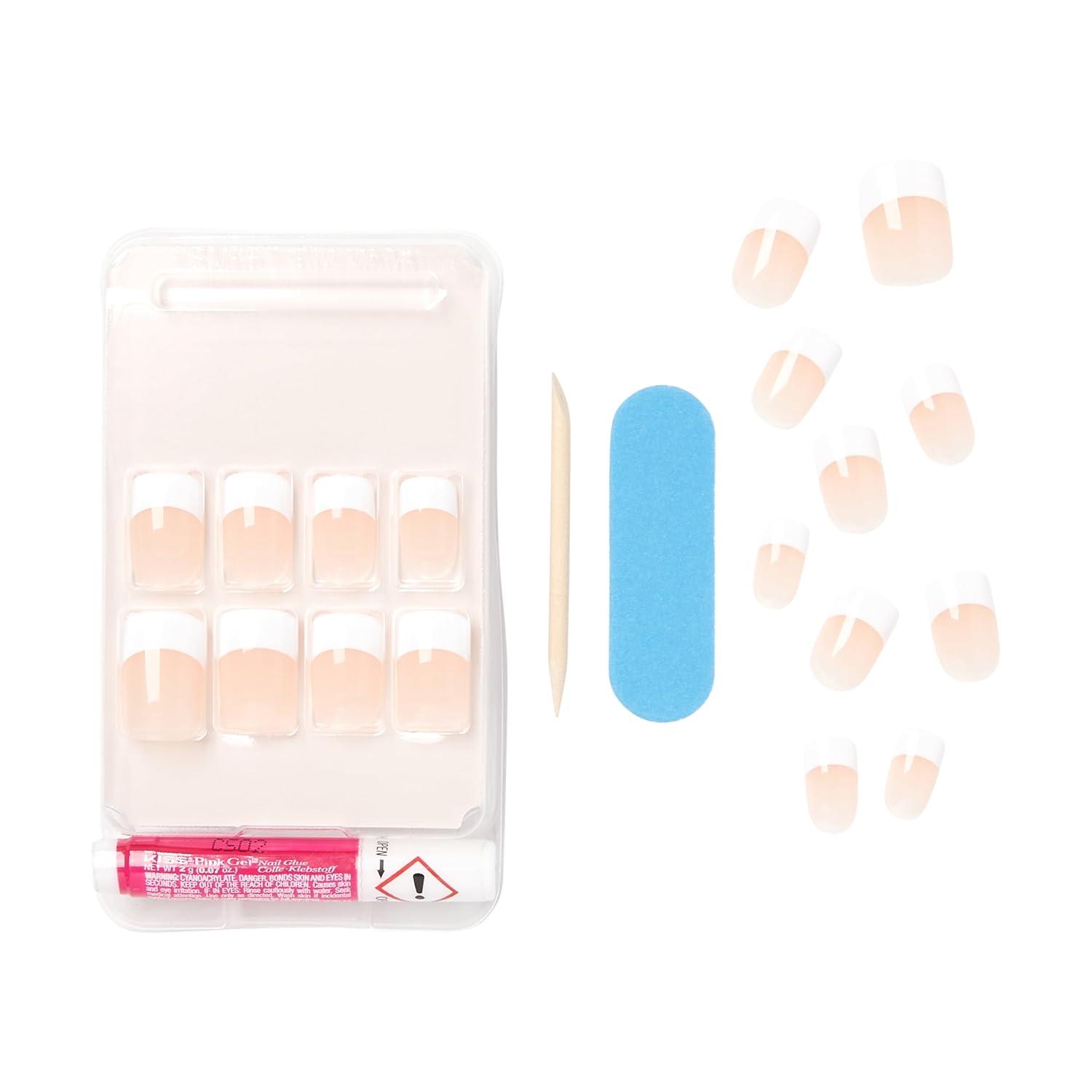 imageKISS Salon Acrylic Press On Nails Nail glue included Sugar Rush French Medium Size Square Shape Includes 28 Nails 2g Glue 1 Manicure Stick 1 Mini FileRumour Mill