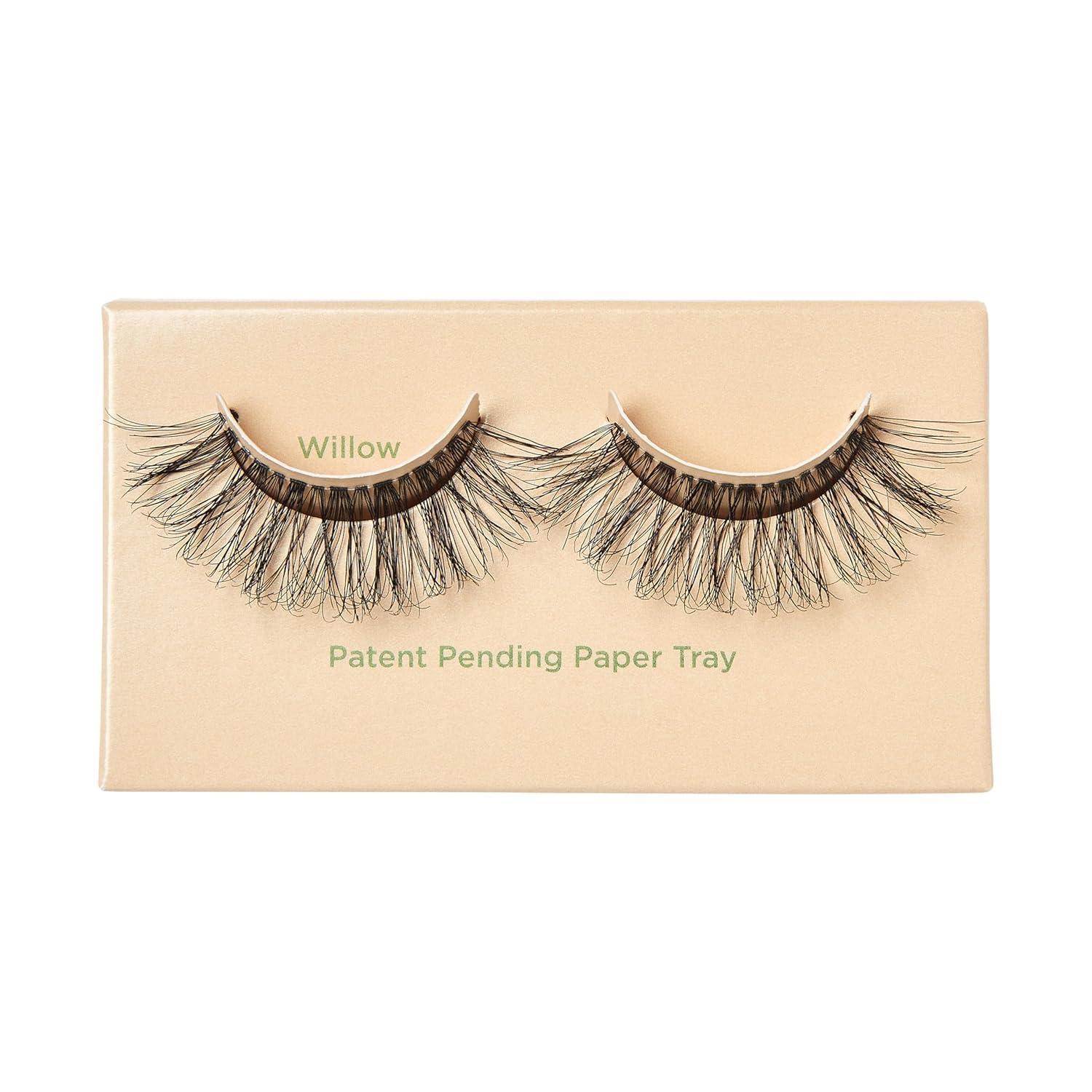 imageKISS Sister Nature False Eyelashes Sage 12 mm 100 Natural Hair Recyclable Paper Box Printed with Soy Ink Cruelty Free Vegan Includes 1 Pair of Reusable Strip LashesWillow