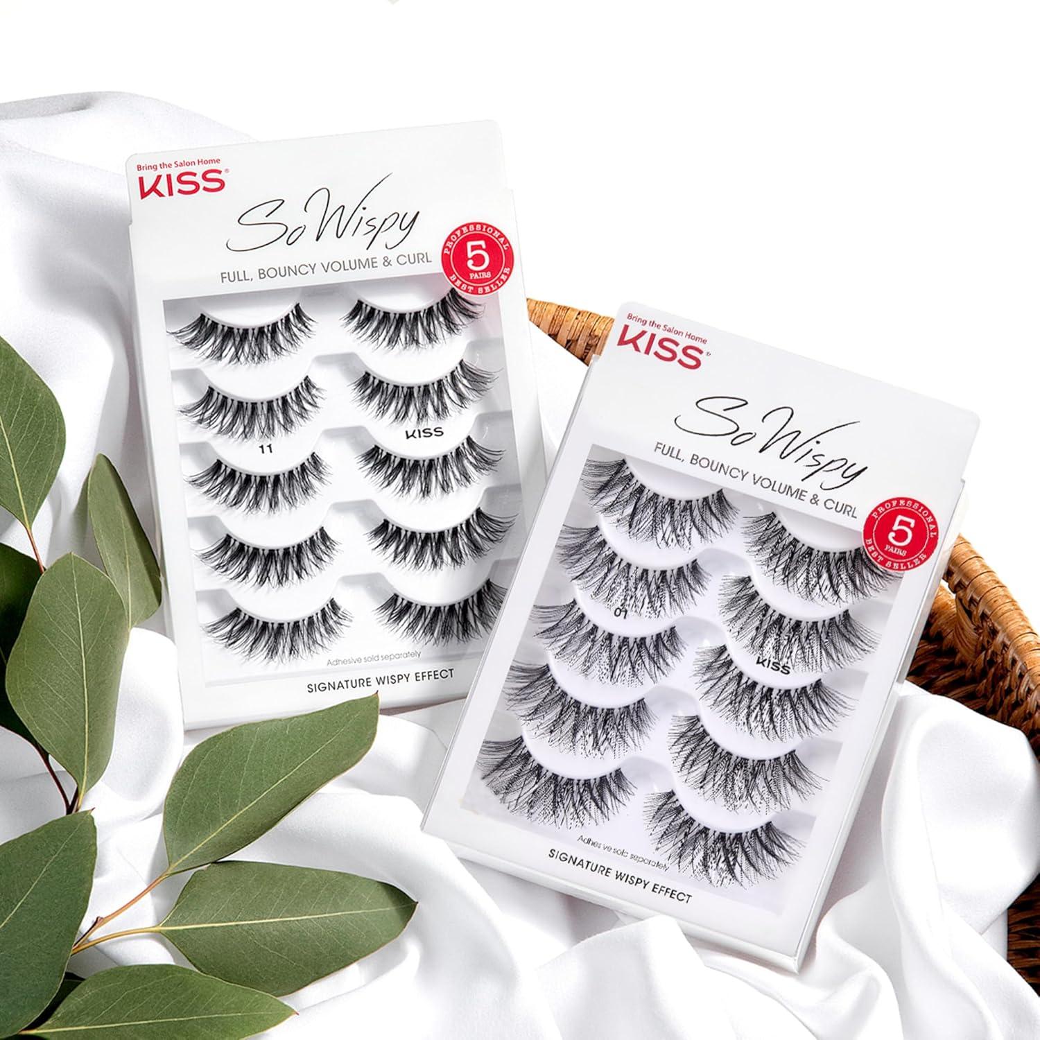 imageKISS So Wispy Curated Collection of Bestselling False Eyelash Styles Multipack Volume ampamp Curl Lash Extensions Look Signature Wispy Effect Cruelty Free Reusable Contact Lens Friendly 5PairMaximum Volume Multi Pack