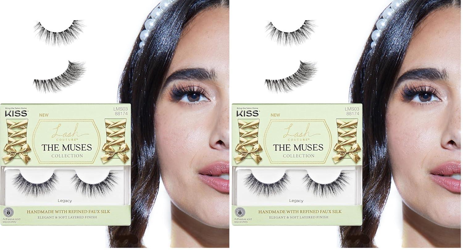 imageKISS The Muses False Eyelashes Legacy 12mm Includes 1 Pair Easy to Apply Reusable Lash ClustersLegacy