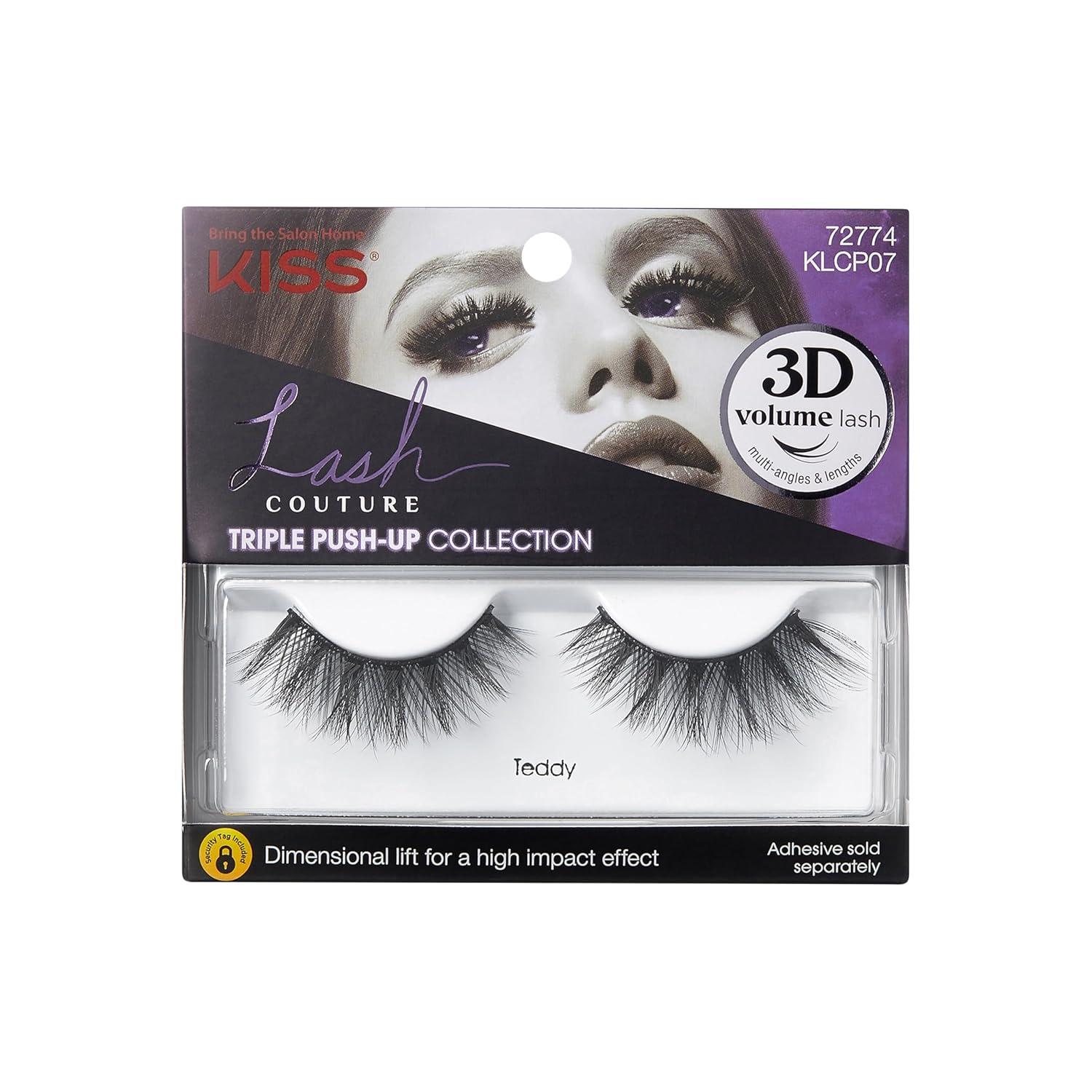 imageKISS Triple PushUp False Eyelashes Robe 12mm Includes 4 Pairs Of Lashes Easy to Apply Reusable Lash ClustersTeddy