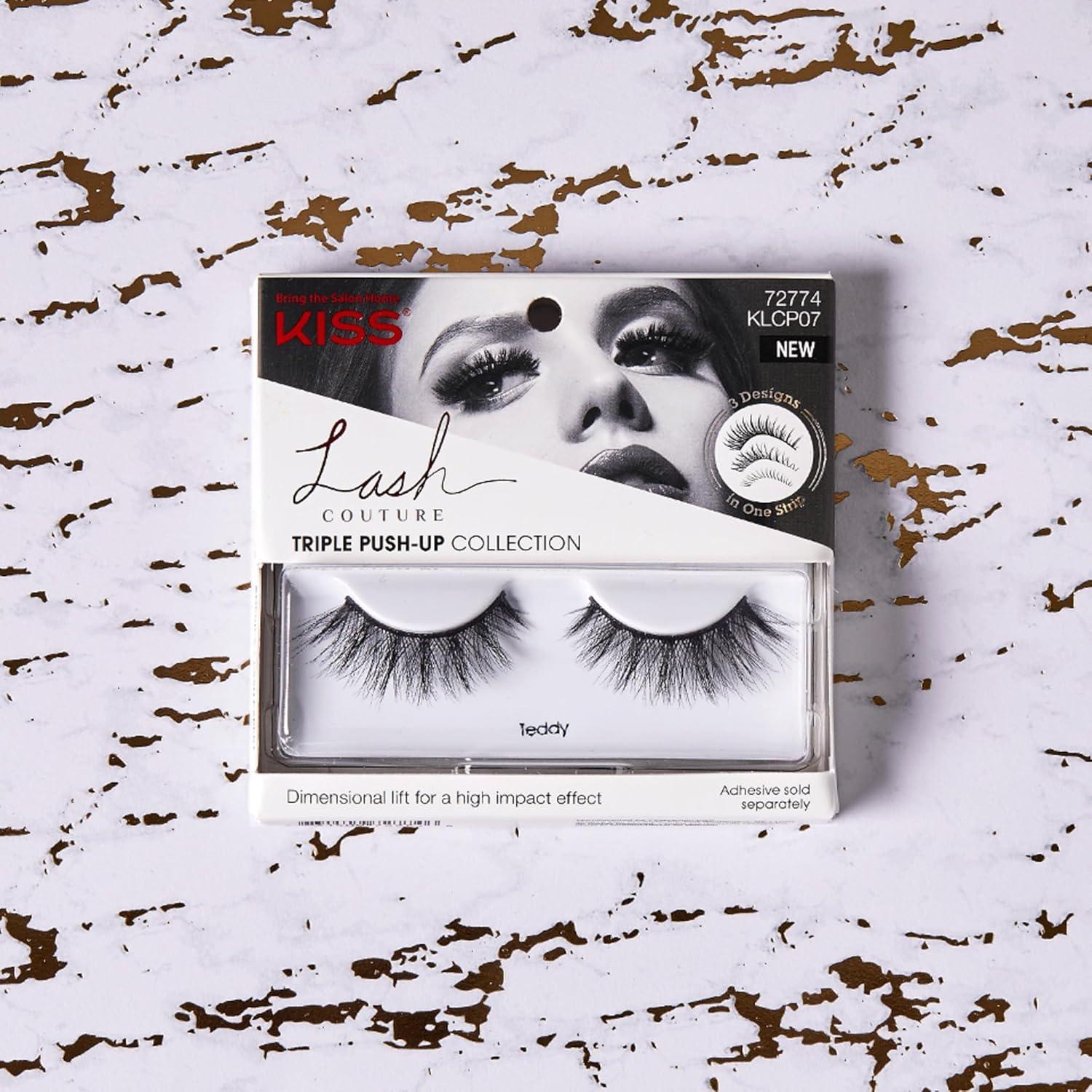 imageKISS Triple PushUp False Eyelashes Robe 12mm Includes 4 Pairs Of Lashes Easy to Apply Reusable Lash ClustersTeddy