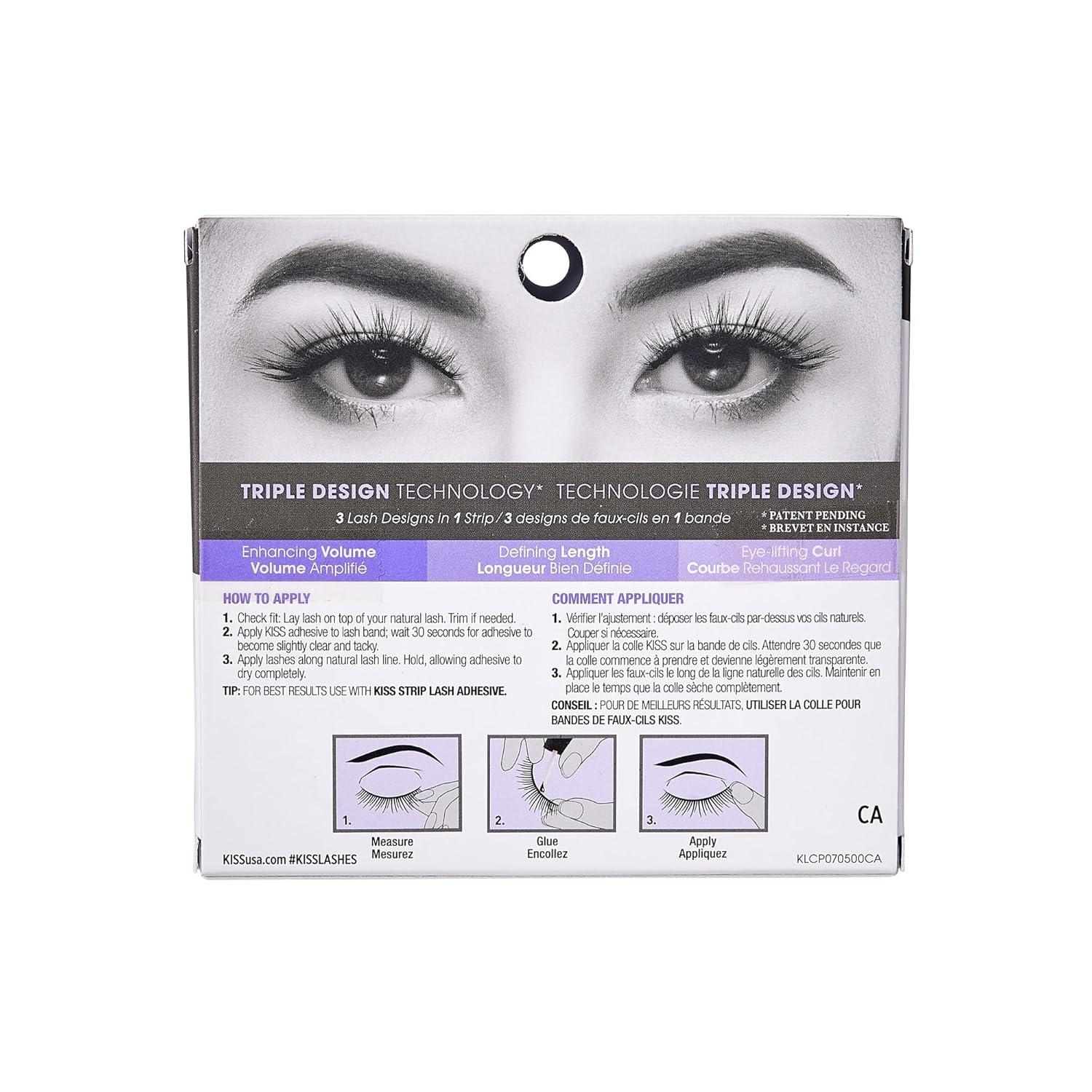 imageKISS Triple PushUp False Eyelashes Robe 12mm Includes 4 Pairs Of Lashes Easy to Apply Reusable Lash ClustersTeddy