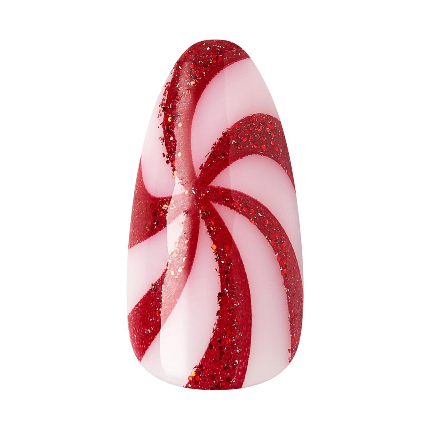 imageKISS Voguish Fantasy Holiday Press On Nails Merry Magic Navy Medium Oval No Damage To Natural Nails Pink Gel Nail Glue 2g Mini Nail File Manicure Stick ampamp 28 Fake NailsOne More Kiss