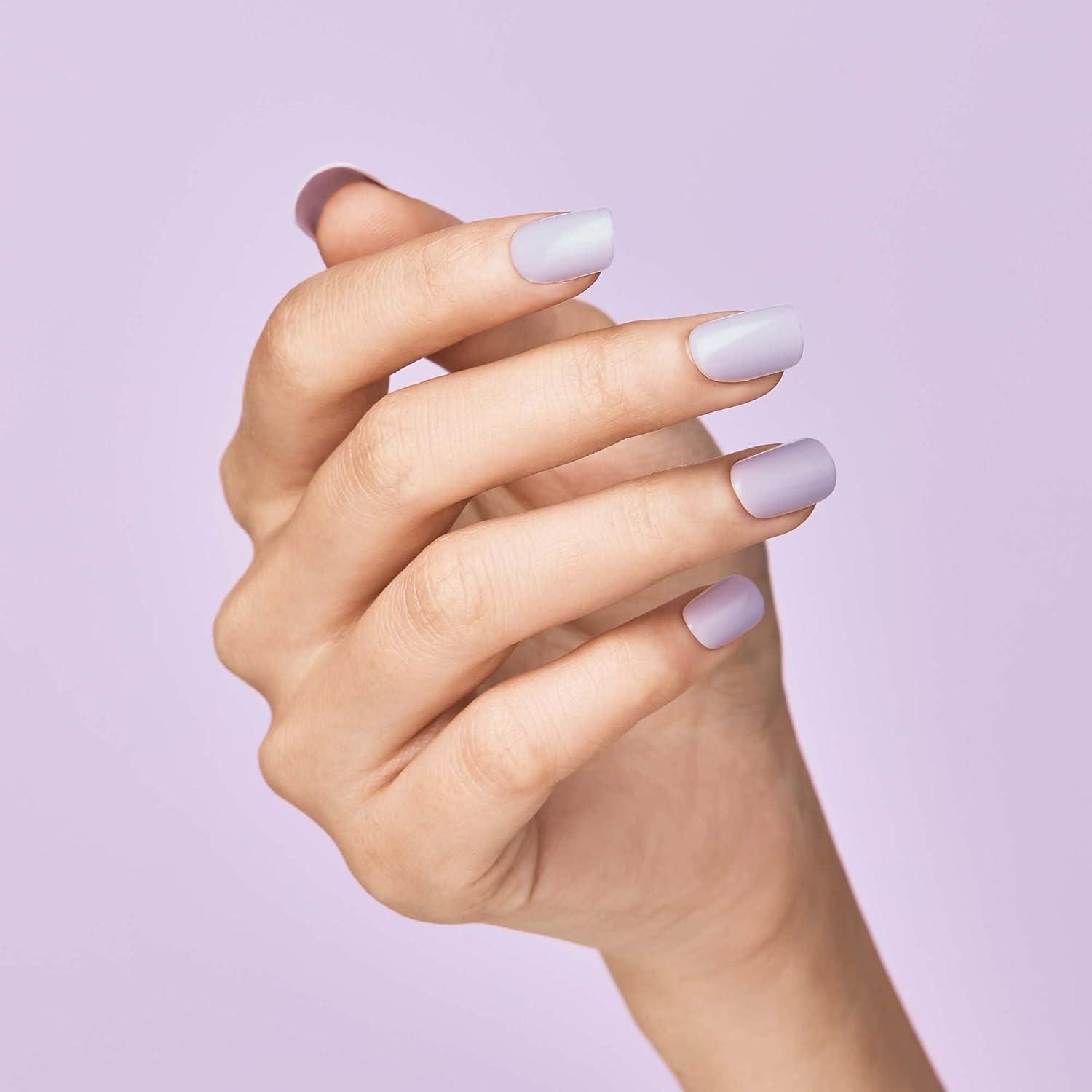 imageKISS imPRESS Color PressOn Manicure Gel Nail Kit PureFit Technology Short Length Picture Purplect PolishFree Solid Color Mani Includes Prep Pad Mini File Cuticle Stick and 30 Fake Nails