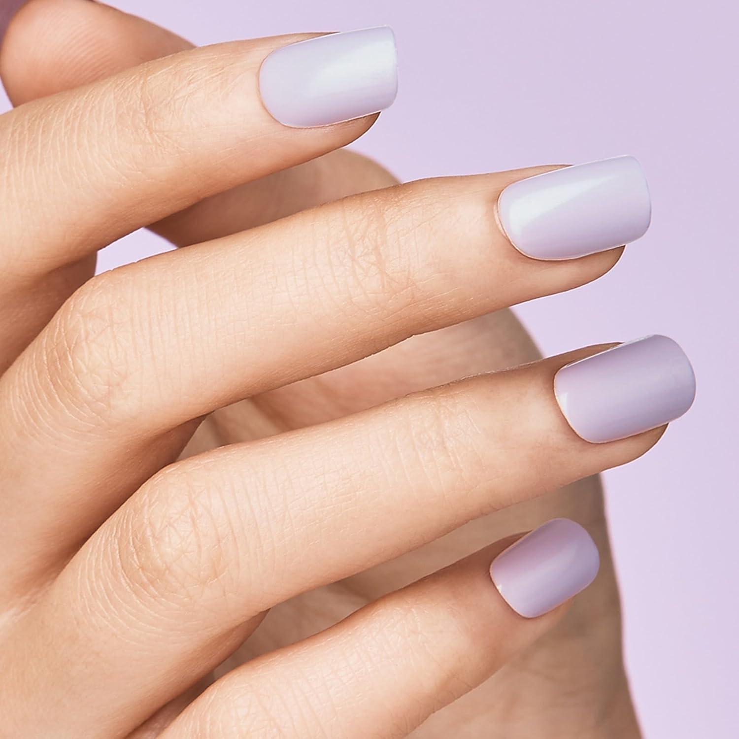 imageKISS imPRESS Color PressOn Manicure Gel Nail Kit PureFit Technology Short Length Picture Purplect PolishFree Solid Color Mani Includes Prep Pad Mini File Cuticle Stick and 30 Fake Nails