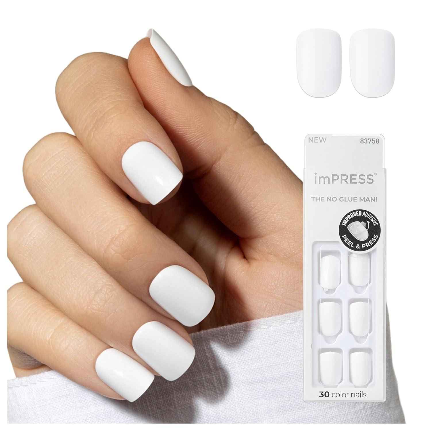 imageKISS imPRESS Color PressOn Manicure Gel Nail Kit PureFit Technology Short Length Taupe Prize PolishFree Solid Color Mani Includes Prep Pad Mini File Cuticle Stick and 30 Fake Nails33 Piece Set