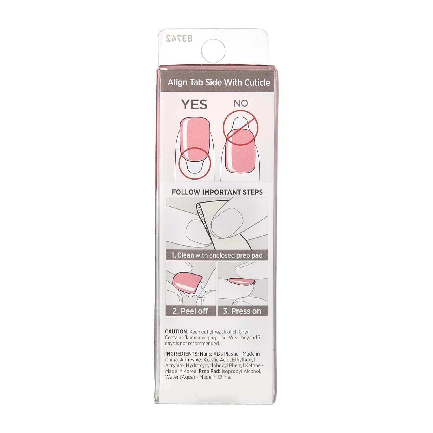 imageKISS imPRESS Color PressOn Nails PolishFree Manicure Set Frosting 30 ChipProof SmudgeProof Fake NailsPretty Pink