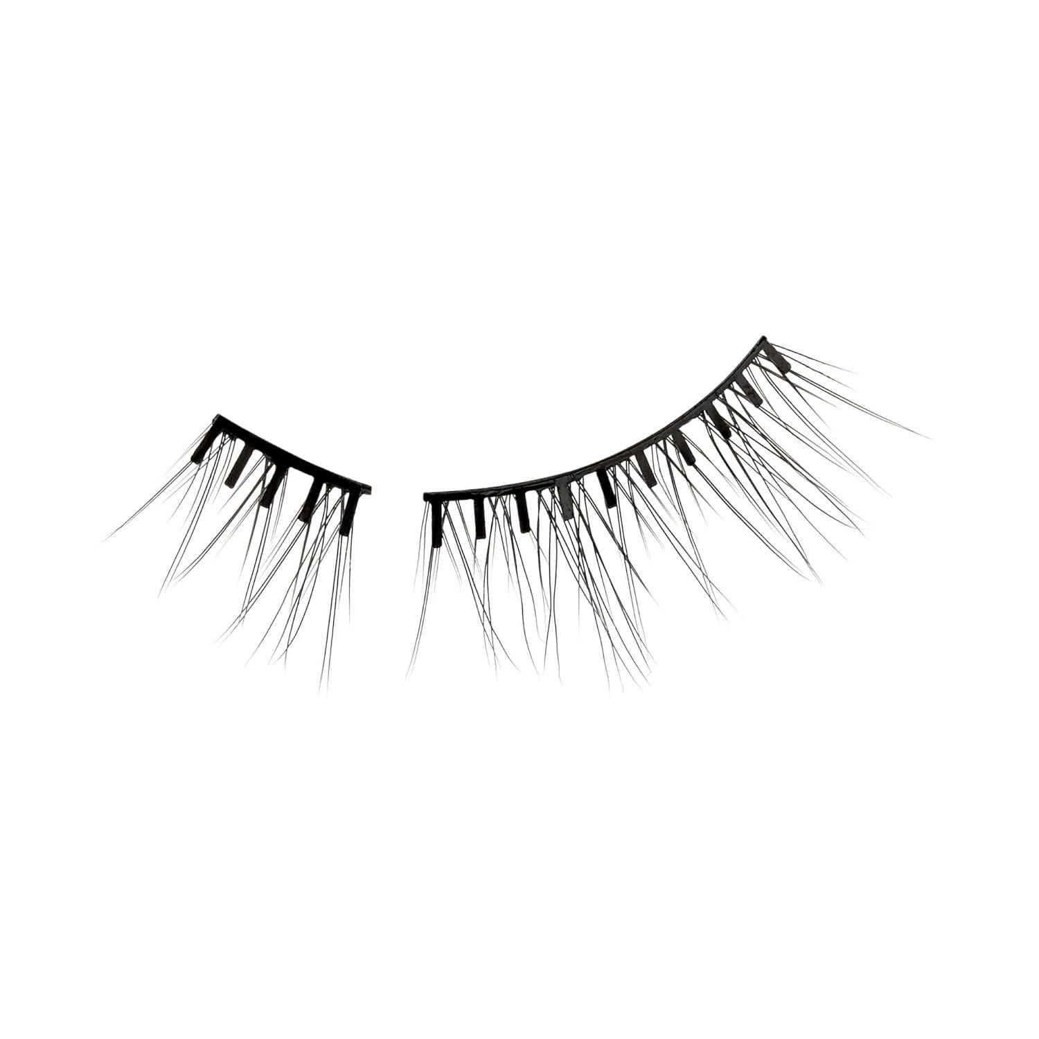 imageKISS imPRESS Falsies Easy Tab Press On Self Adhesive Eyelashes Black Airy Wispy 1 Pair of 3mm6mm inner Light Volume Eyelash Clusters ampamp 1 Pair of 4mm10mm Outer HalfLashes with Easy TabsAiry Wispy