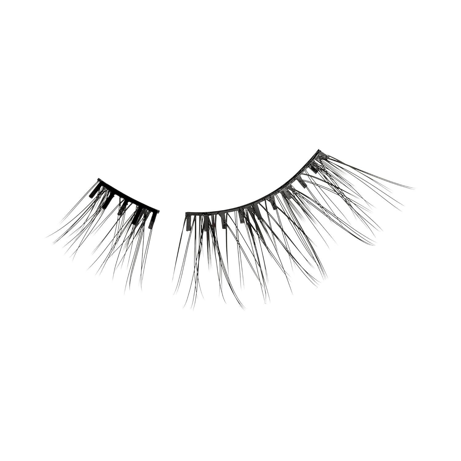 imageKISS imPRESS Falsies Easy Tab Press On Self Adhesive Eyelashes Black Modern Natural 1 Pair of 6mm7mm Inner Natural Volume Eyelash Clusters ampamp 1 Pair of 6mm12mm Outer HalfLashes with Easy Tabs