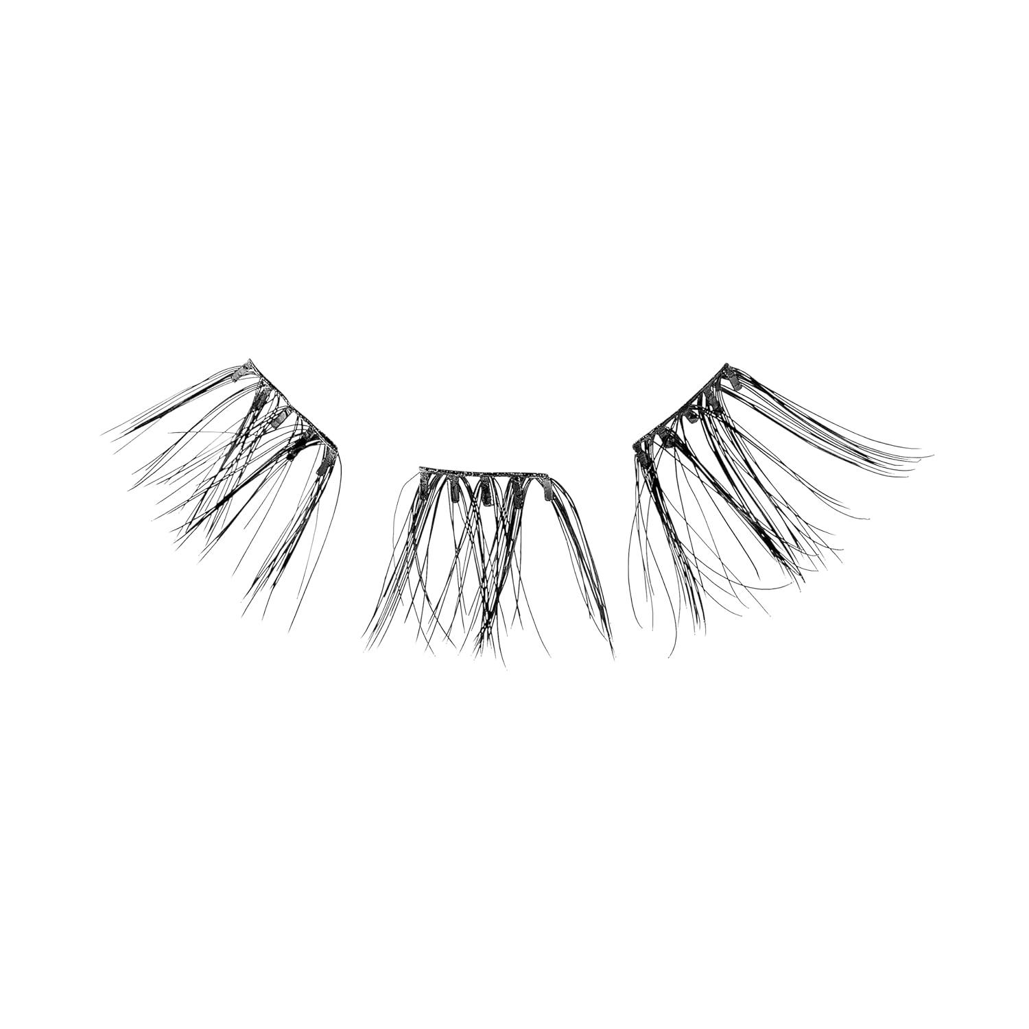 imageKISS imPRESS Falsies Press On Self Adhesive Eyelashes 12mm14mm Natural Volume Press On Lashes Black No Glue Needed Invisible Band 12 Lash Clusters ChicPack of 2