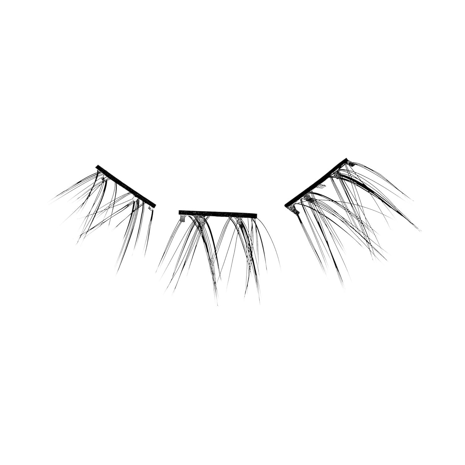 imageKISS imPRESS Falsies Press On Self Adhesive Eyelashes 12mm14mm Natural Volume Press On Lashes Black No Glue Needed Invisible Band 12 Lash Clusters Chic12 Piece Assortment