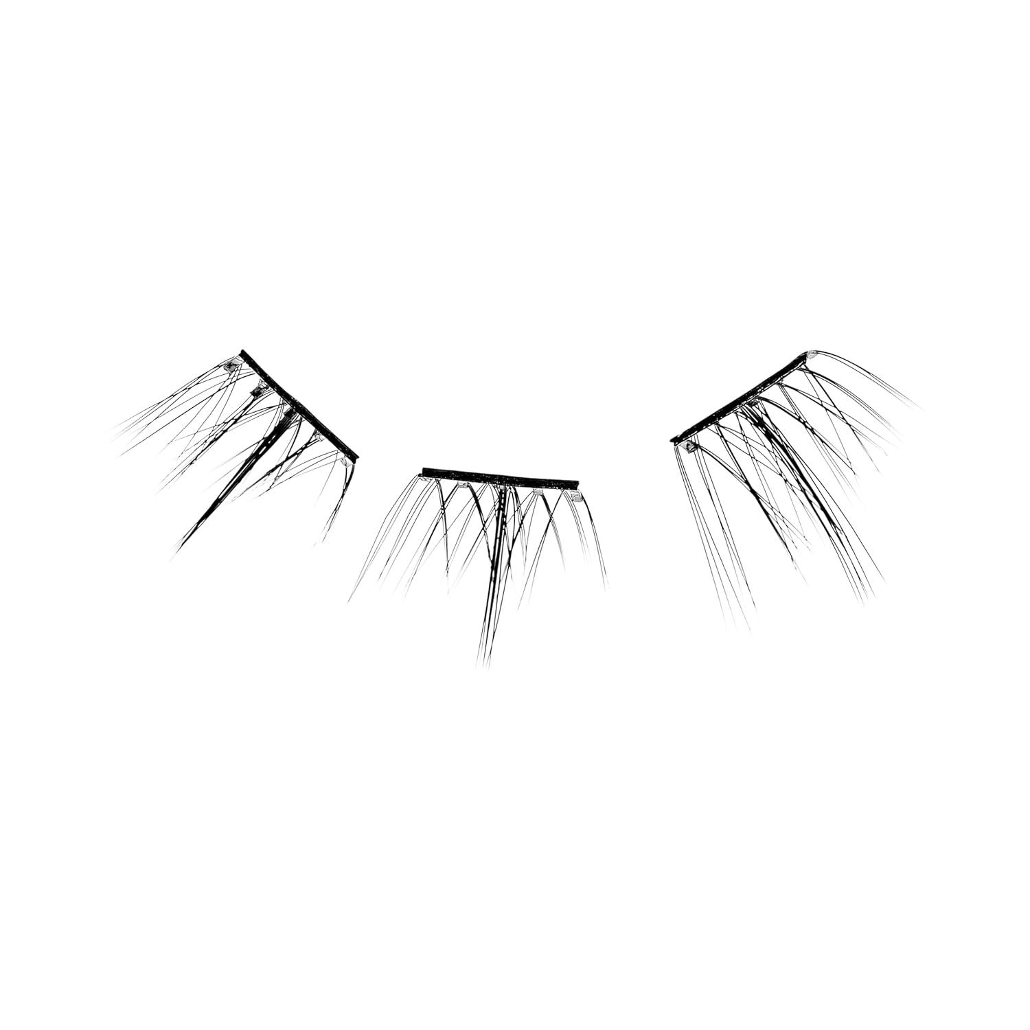 imageKISS imPRESS Falsies Press On Self Adhesive Eyelashes 12mm14mm Natural Volume Press On Lashes Black No Glue Needed Invisible Band 12 Lash Clusters SleekModern Natural