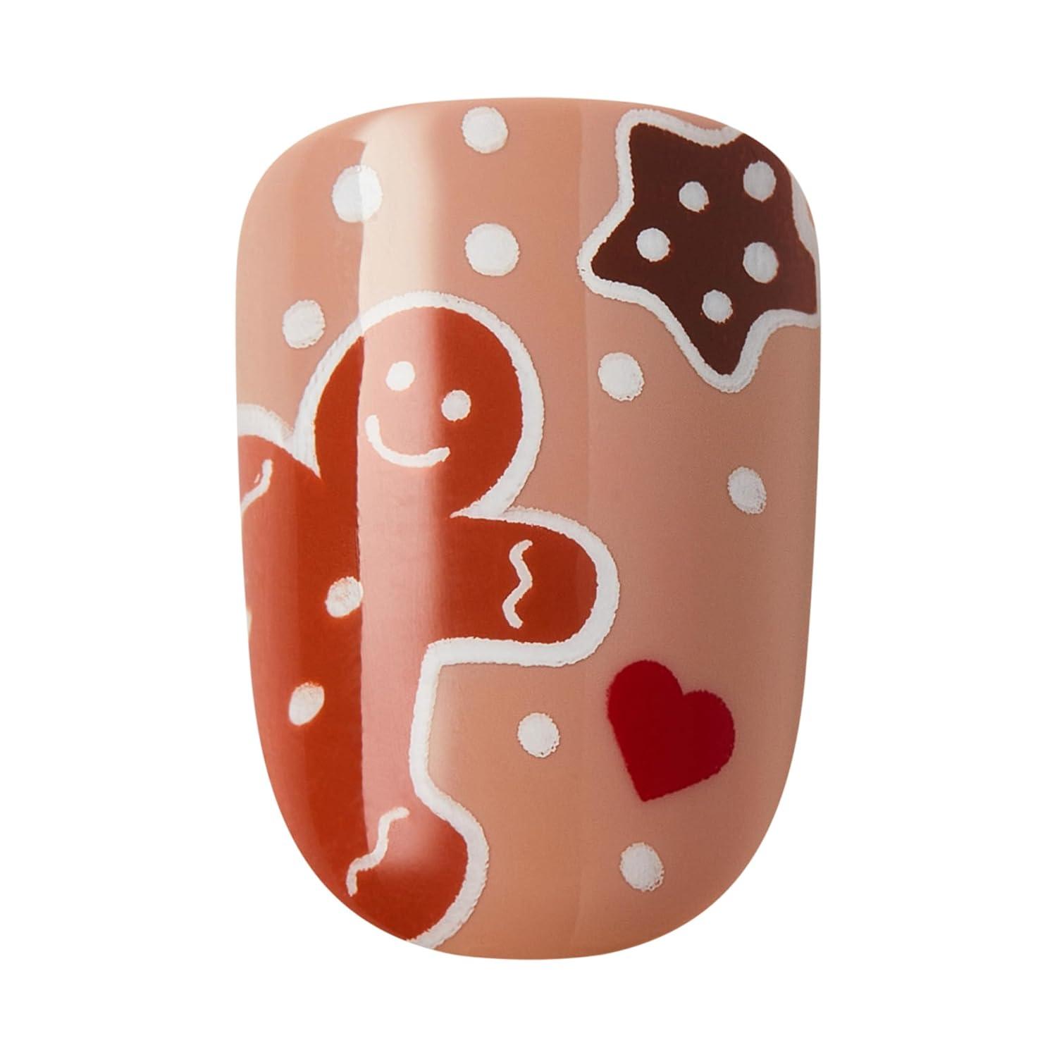 imageKISS imPRESS Holiday Press On Nails Be Merry Pink Short Oval 3D Effect Improved Super Hold Adhesive 30 Fake Nails Prep Pad Mini Nail File ampamp Manicure StickMistletoe Kiss