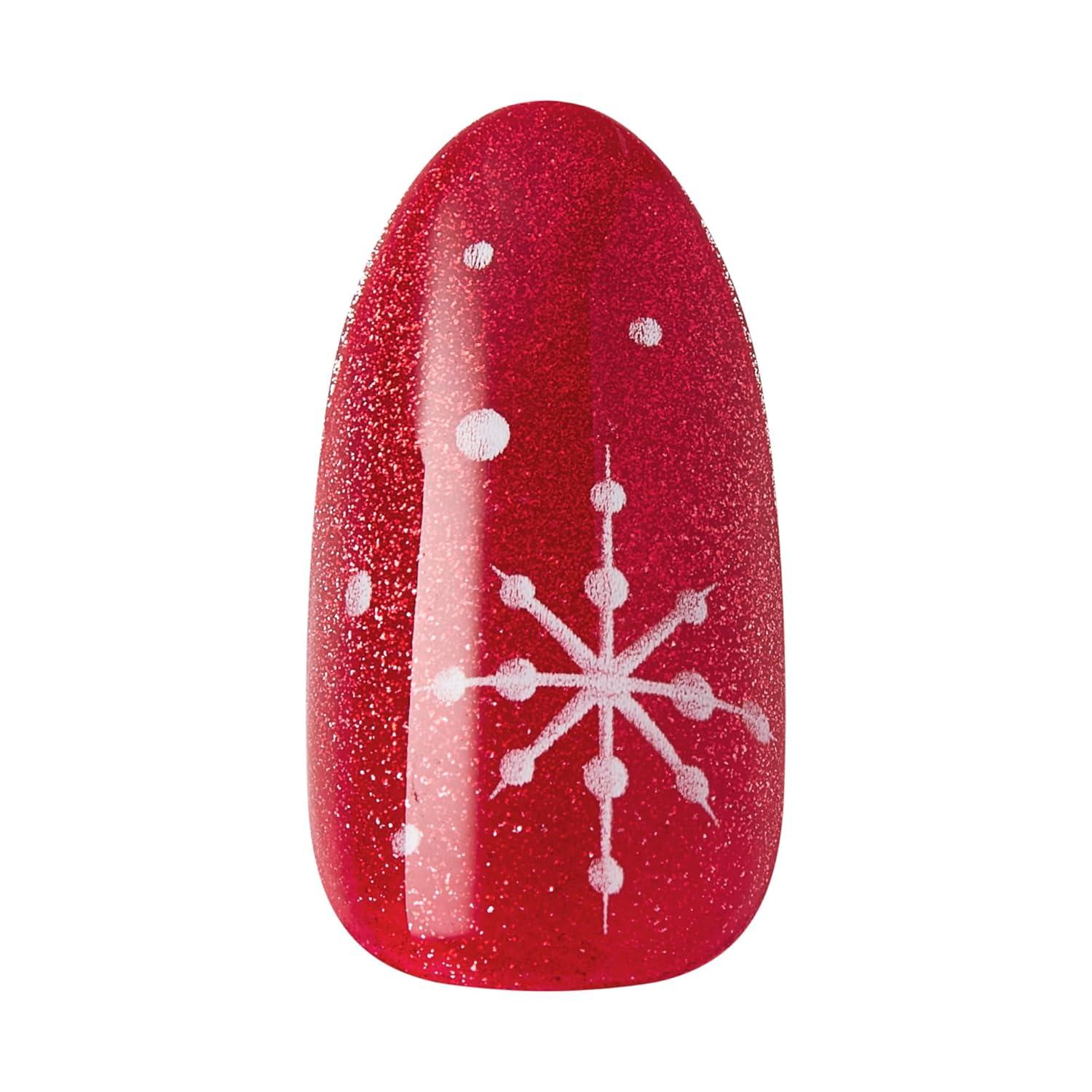 imageKISS imPRESS Holiday Press On Nails Be Merry Pink Short Oval 3D Effect Improved Super Hold Adhesive 30 Fake Nails Prep Pad Mini Nail File ampamp Manicure StickThe Cute List