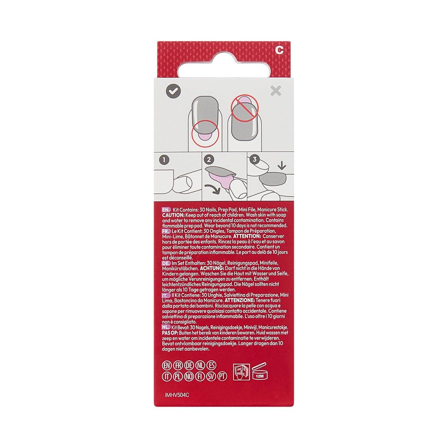 imageKISS imPRESS Holiday Press On Nails Be Merry Pink Short Oval 3D Effect Improved Super Hold Adhesive 30 Fake Nails Prep Pad Mini Nail File ampamp Manicure StickMistletoe Kiss