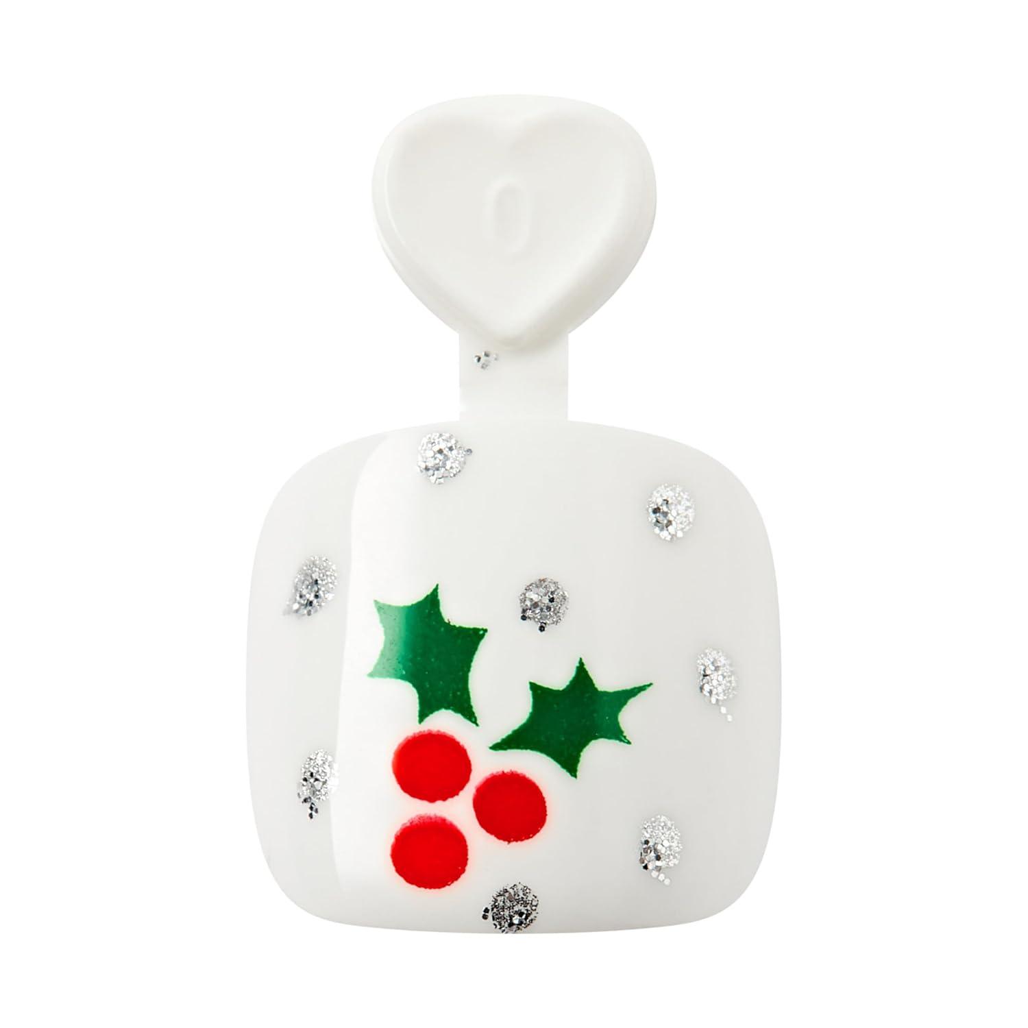 imageKISS imPRESS Mini Holiday Press On Nails for Kids Cozy Red Child Size Squoval Shaped MessFree Mom Approved NonToxic Breakaway Application Tabs Nail File 20 Fake NailsOne More Sleep