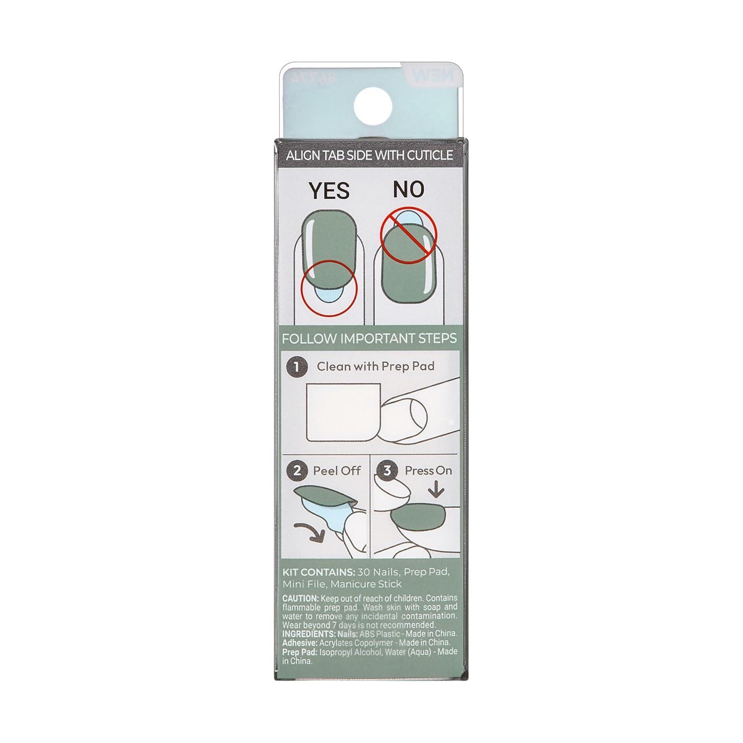 imageKISS imPRESS No Glue Mani Press On Nails Baby why so Blue Blue Short Size Squoval Shape Includes 30 Nails Prep Pad Instructions Sheet 1 Manicure Stick 1 Mini FileSolid