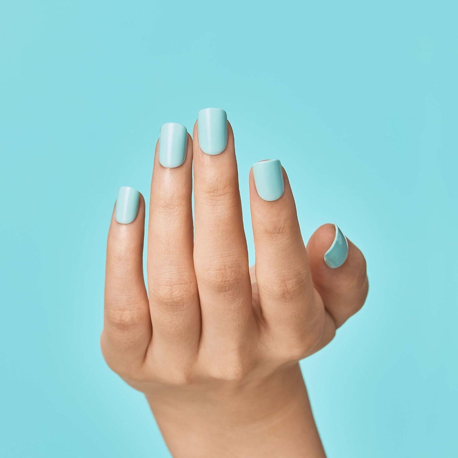 imageKISS imPRESS No Glue Mani Press On Nails Baby why so Blue Blue Short Size Squoval Shape Includes 30 Nails Prep Pad Instructions Sheet 1 Manicure Stick 1 Mini FileMint To Be