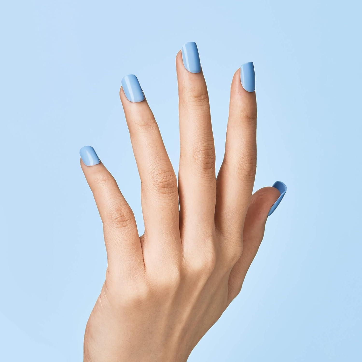 imageKISS imPRESS No Glue Mani Press On Nails Baby why so Blue Blue Short Size Squoval Shape Includes 30 Nails Prep Pad Instructions Sheet 1 Manicure Stick 1 Mini FileBaby Why So Blue