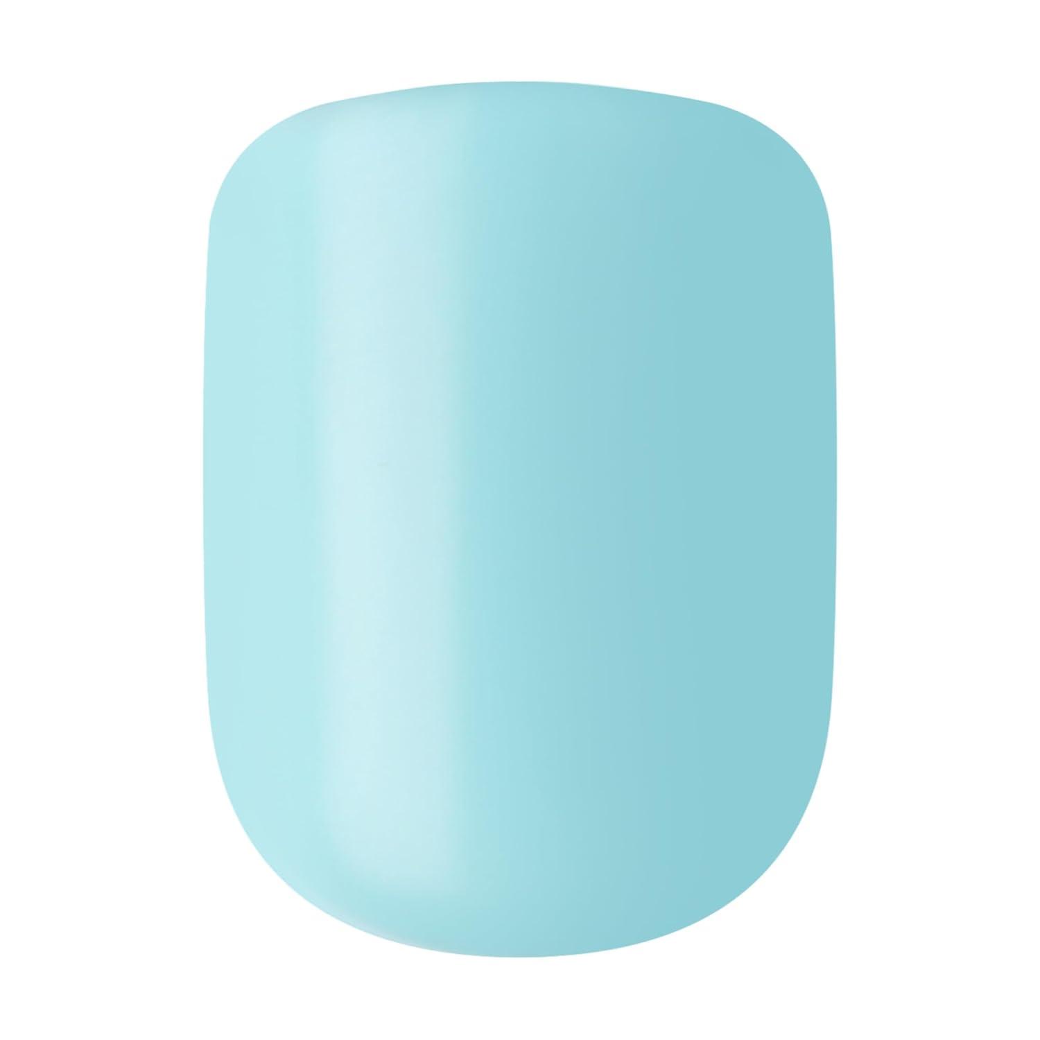 imageKISS imPRESS No Glue Mani Press On Nails Baby why so Blue Blue Short Size Squoval Shape Includes 30 Nails Prep Pad Instructions Sheet 1 Manicure Stick 1 Mini FileMint To Be