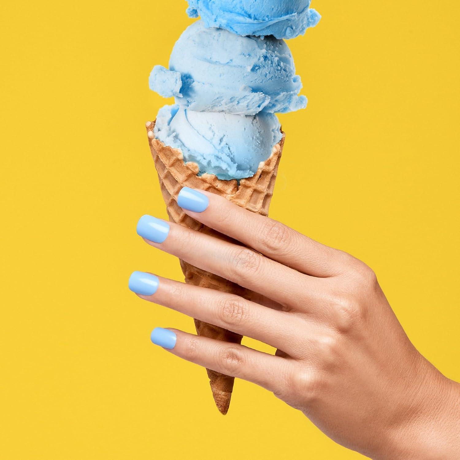 imageKISS imPRESS No Glue Mani Press On Nails Baby why so Blue Blue Short Size Squoval Shape Includes 30 Nails Prep Pad Instructions Sheet 1 Manicure Stick 1 Mini FileBaby Why So Blue