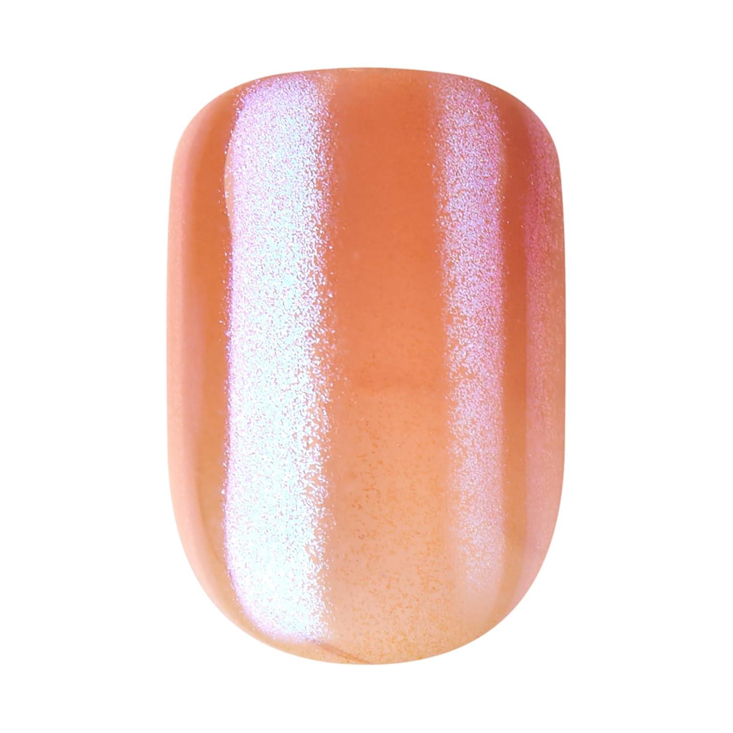 imageKISS imPRESS No Glue Mani Press On Nails Color FX Starstruck Beige Short Size Squoval Shape Includes 30 Nails Prep Pad Instructions Sheet 1 Manicure Stick 1 Mini FileShort Squoval