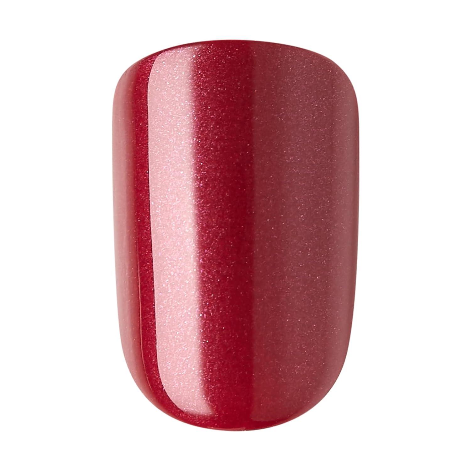 imageKISS imPRESS No Glue Mani Press On Nails Color Red Velvet Red Short Size Squoval Shape Includes 30 Nails Prep Pad Instructions Sheet 1 Manicure Stick 1 Mini File