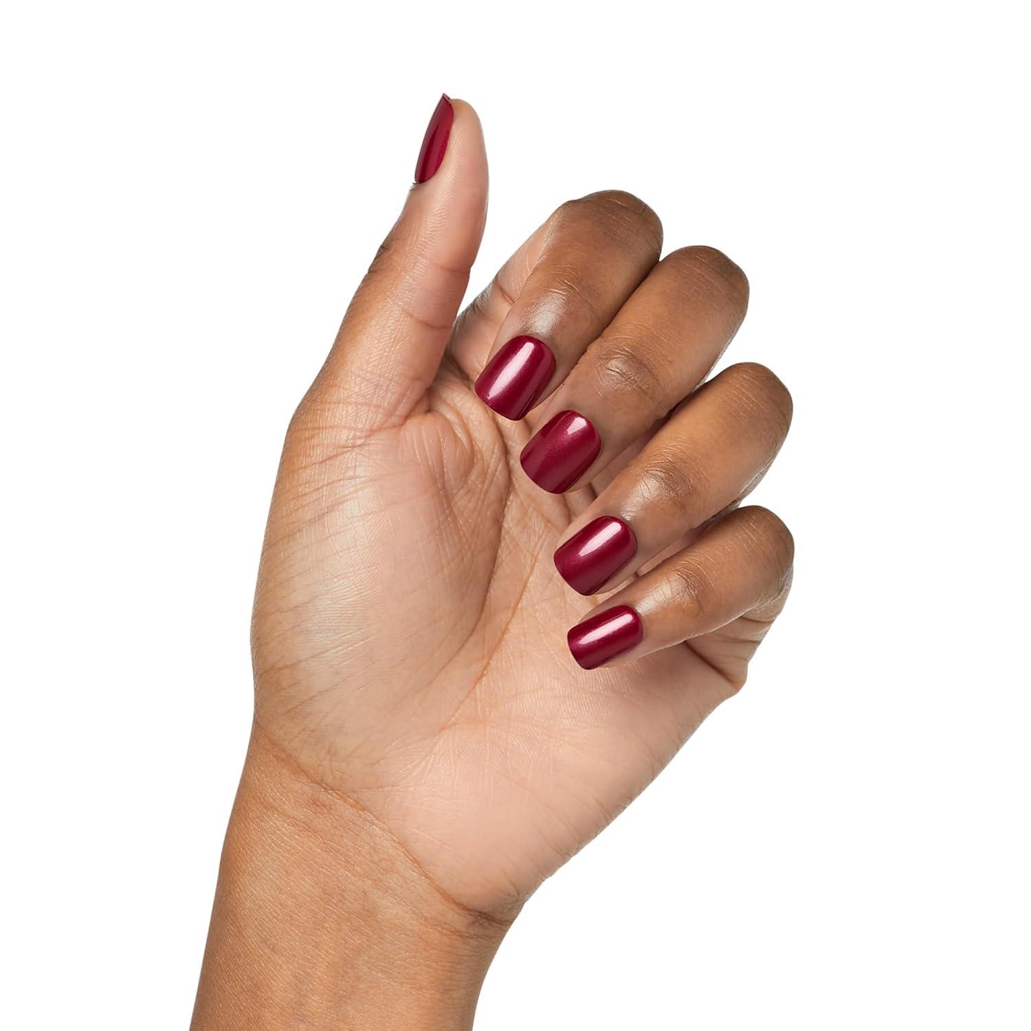 imageKISS imPRESS No Glue Mani Press On Nails Color Red Velvet Red Short Size Squoval Shape Includes 30 Nails Prep Pad Instructions Sheet 1 Manicure Stick 1 Mini File