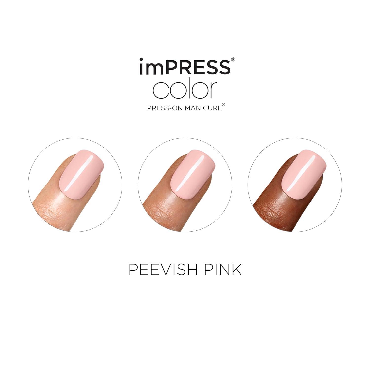imageKISS imPRESS No Glue Mani Press On Nails Color Self Care Pink Short Size Squoval Shape Includes 30 Nails Prep Pad Instructions Sheet 1 Manicure Stick 1 Mini FileShort Pack of 2