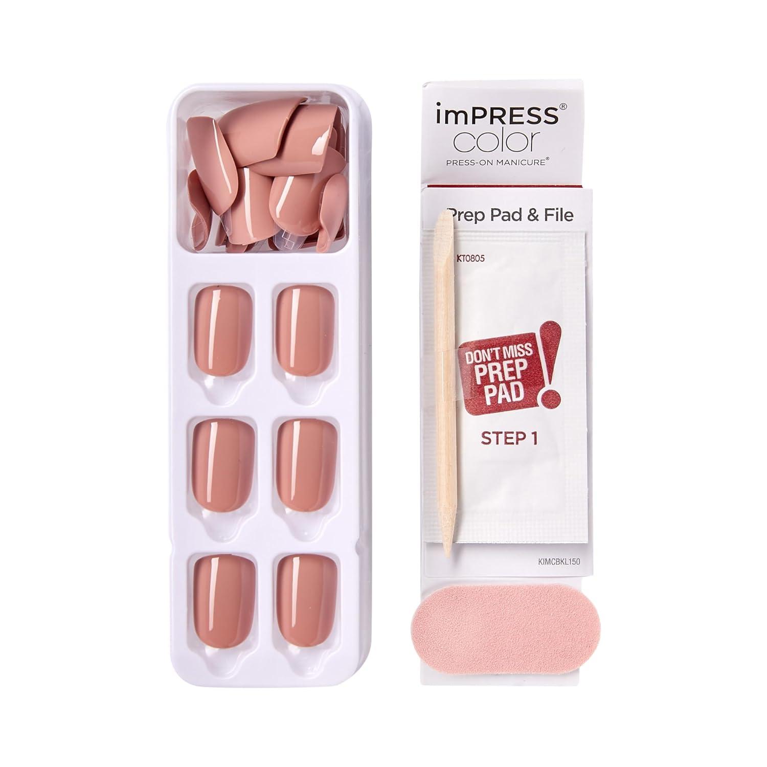 imageKISS imPRESS No Glue Mani Press On Nails Color Try Gray Gray Short Size Squoval Shape Includes 30 Nails Prep Pad Instructions Sheet 1 Manicure Stick 1 Mini FileSandbox
