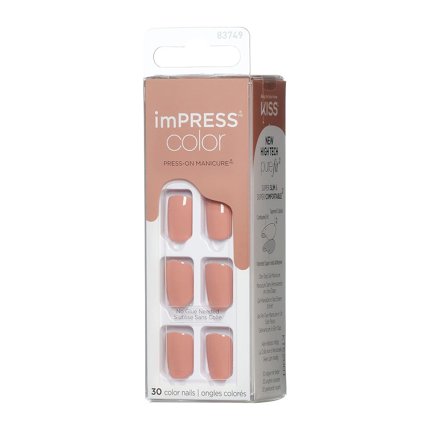 imageKISS imPRESS No Glue Mani Press On Nails Color Try Gray Gray Short Size Squoval Shape Includes 30 Nails Prep Pad Instructions Sheet 1 Manicure Stick 1 Mini FileSandbox