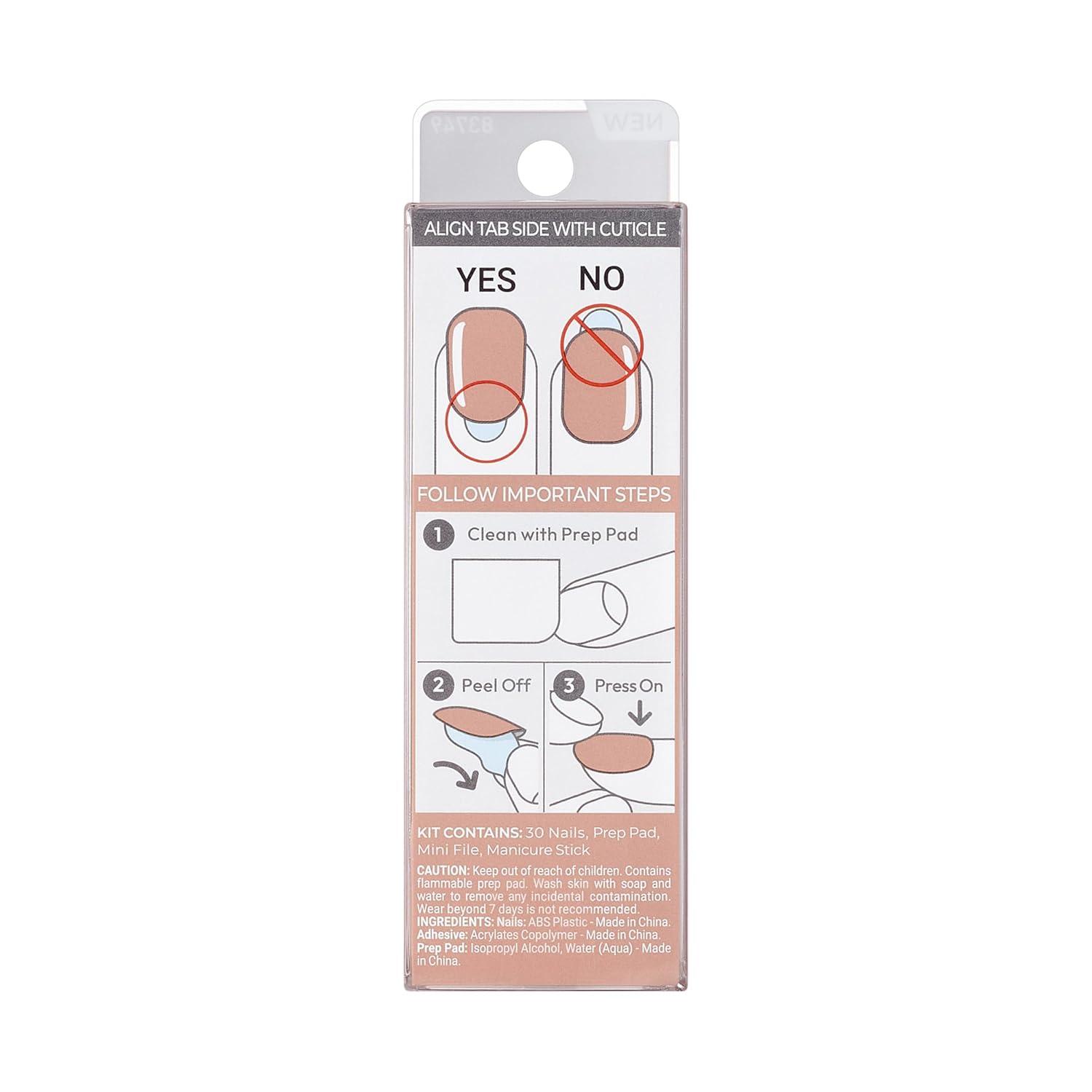 imageKISS imPRESS No Glue Mani Press On Nails Color Try Gray Gray Short Size Squoval Shape Includes 30 Nails Prep Pad Instructions Sheet 1 Manicure Stick 1 Mini FileSandbox
