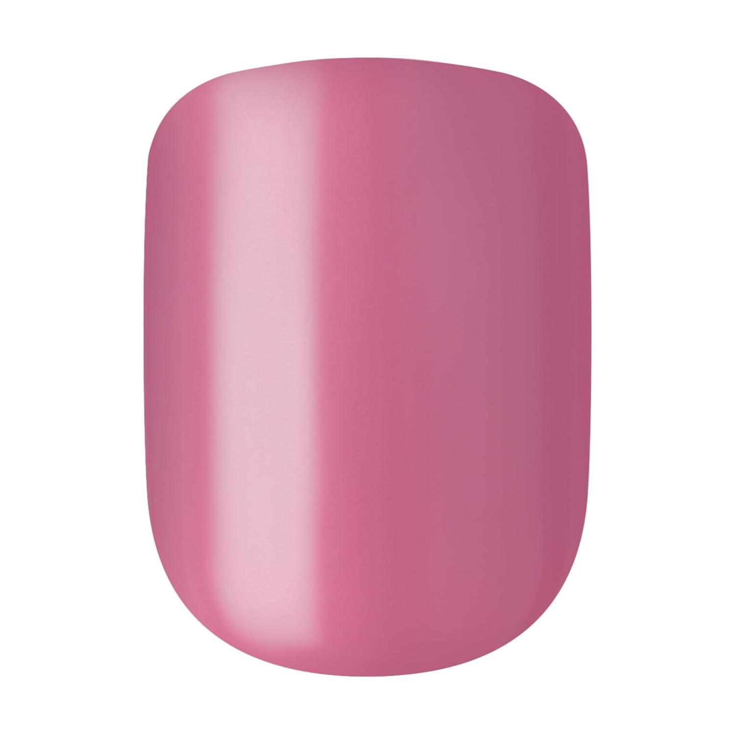 imageKISS imPRESS No Glue Mani Press On Nails Color Try Gray Gray Short Size Squoval Shape Includes 30 Nails Prep Pad Instructions Sheet 1 Manicure Stick 1 Mini FilePetal Pink