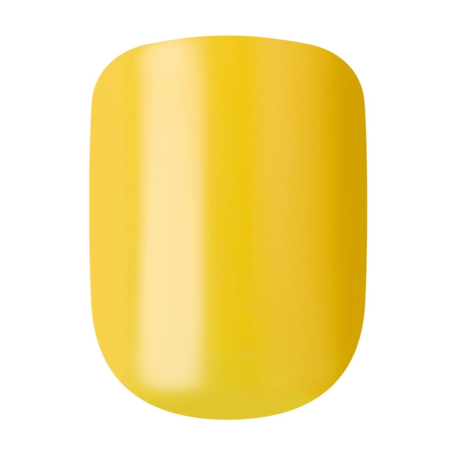 imageKISS imPRESS No Glue Mani Press On Nails Color YOLO Yellow Short Size Squoval Shape Includes 30 Nails Prep Pad Instructions Sheet 1 Manicure Stick 1 Mini FileYOLO