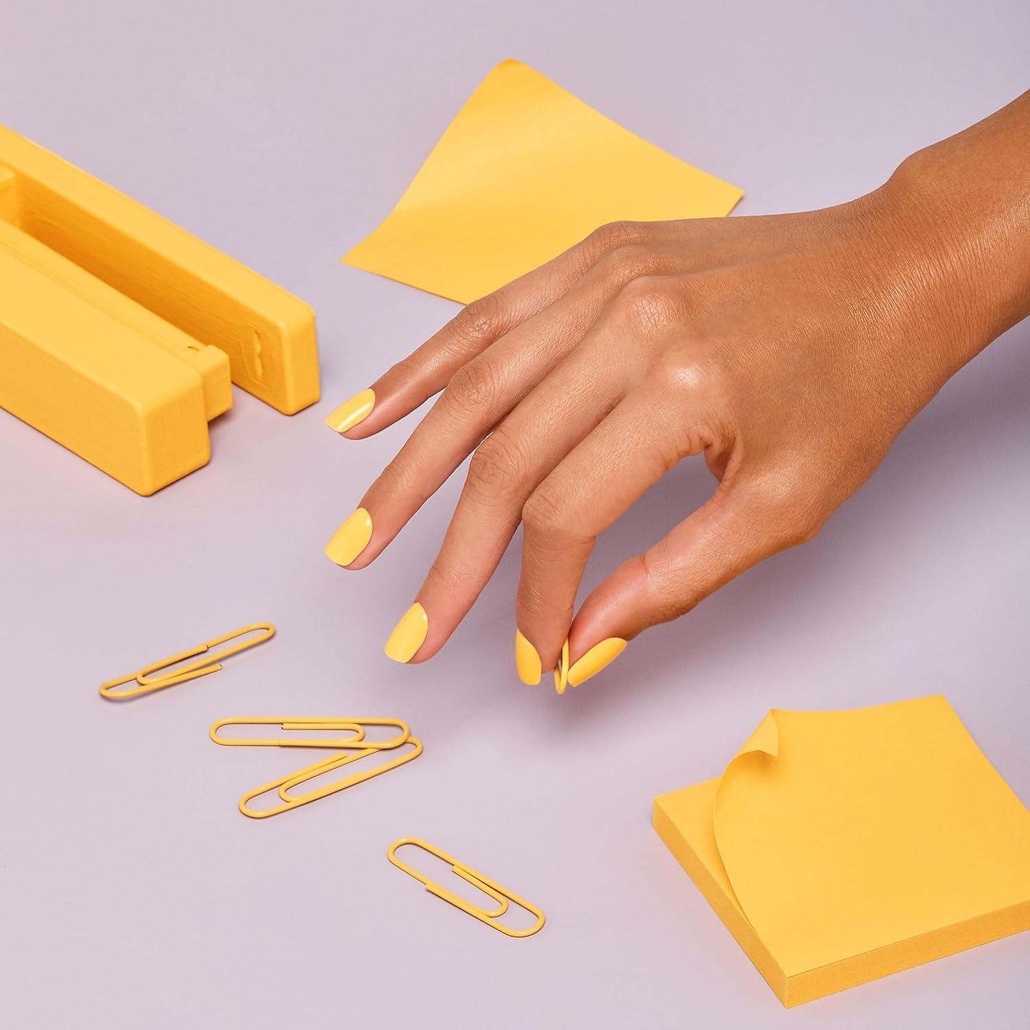 imageKISS imPRESS No Glue Mani Press On Nails Color YOLO Yellow Short Size Squoval Shape Includes 30 Nails Prep Pad Instructions Sheet 1 Manicure Stick 1 Mini FileYOLO