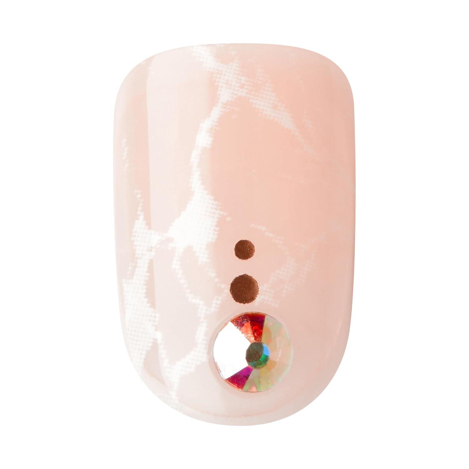 imageKISS imPRESS No Glue Mani Press On Nails Design Eternity Medium Blue Short Size Squoval Shape Includes 30 Nails Prep Pad Instructions Sheet 1 Manicure Stick 1 Mini FileFrench
