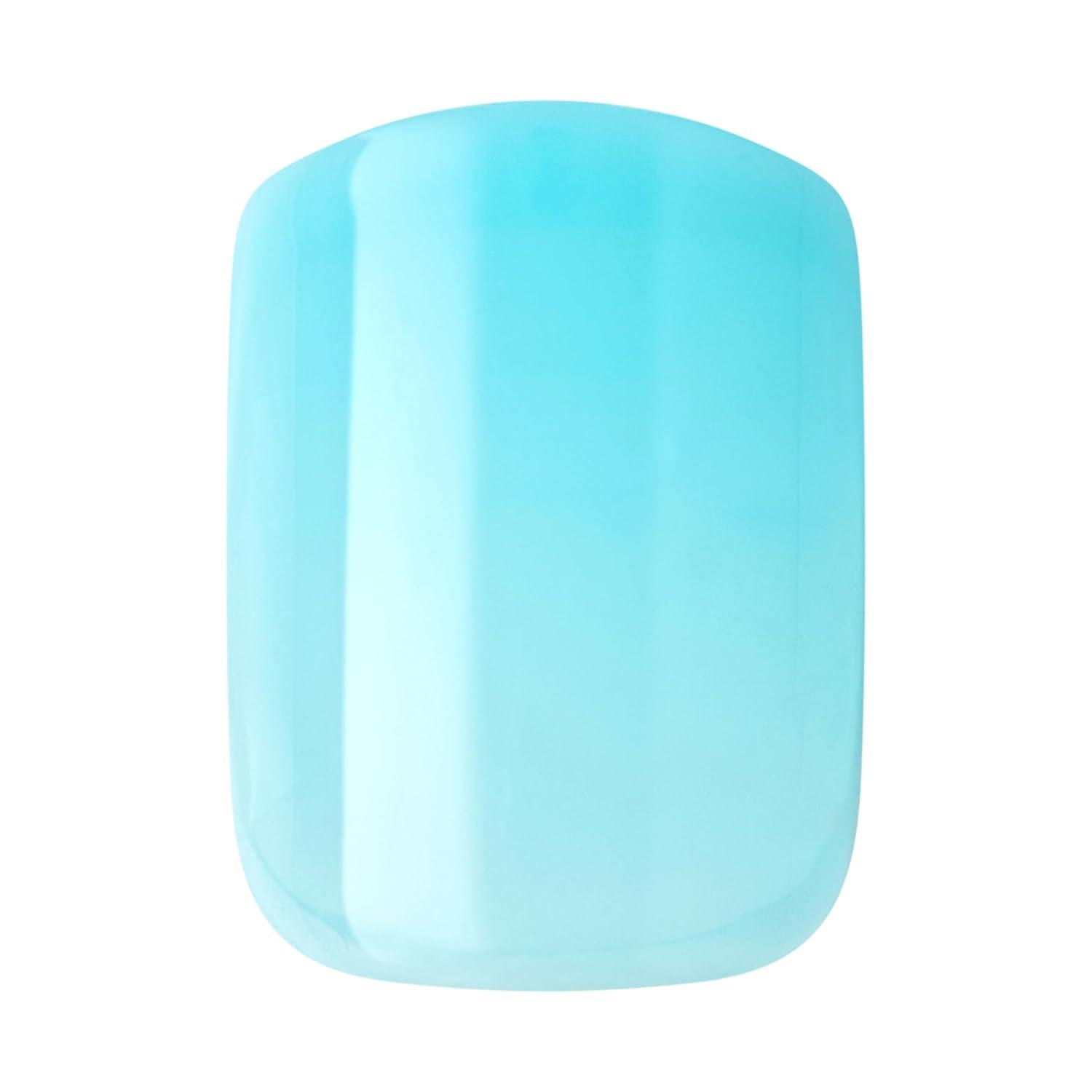 imageKISS imPRESS No Glue Mani Press On Nails Design Eternity Medium Blue Short Size Squoval Shape Includes 30 Nails Prep Pad Instructions Sheet 1 Manicure Stick 1 Mini FileMedium Blue