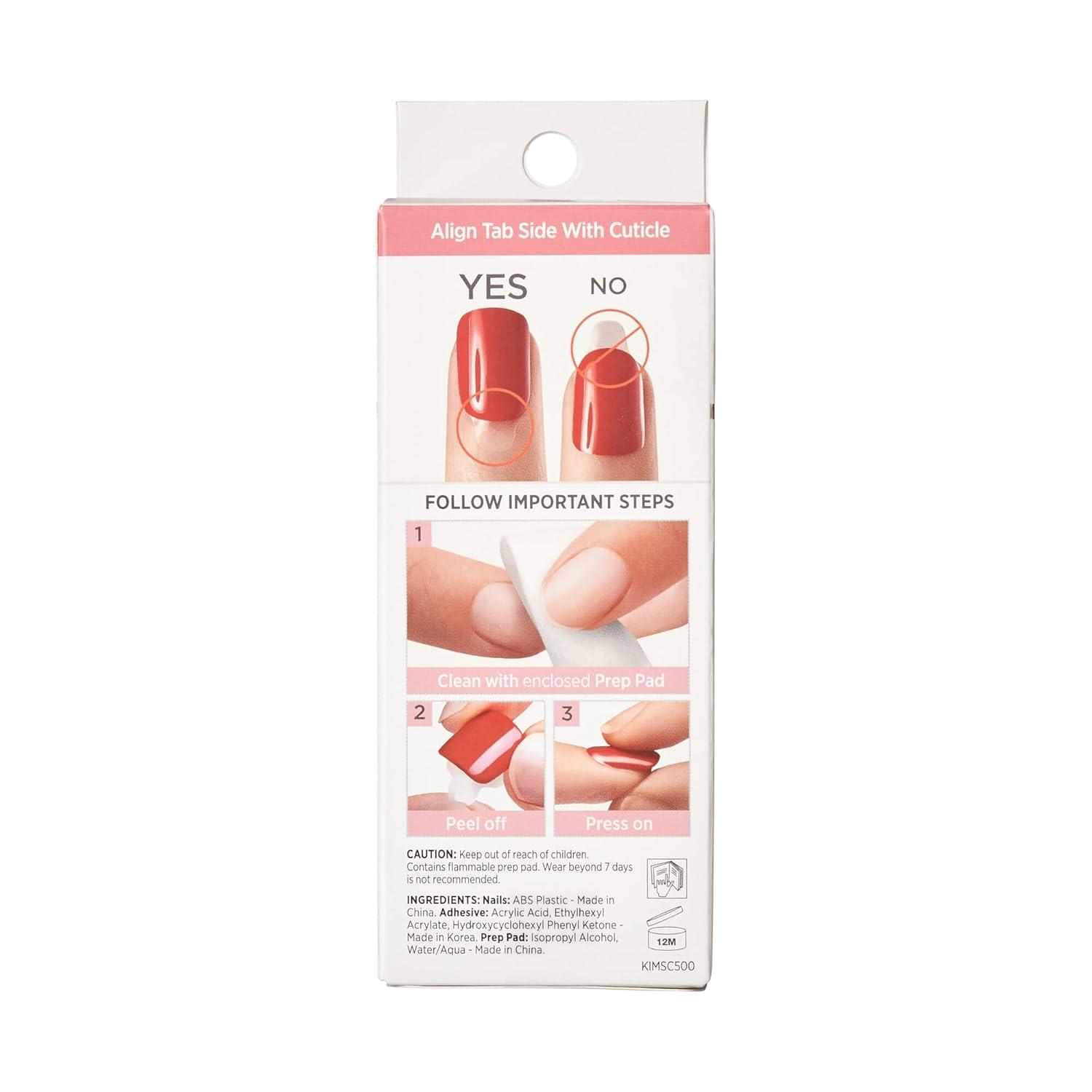 imageKISS imPRESS No Glue Mani Press On Nails Design Eternity Medium Blue Short Size Squoval Shape Includes 30 Nails Prep Pad Instructions Sheet 1 Manicure Stick 1 Mini FileMulticolor