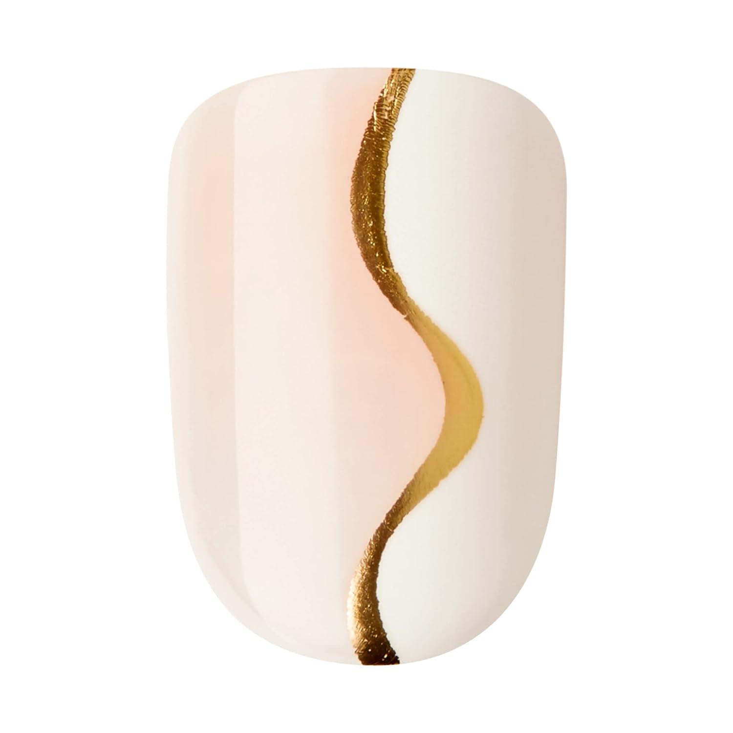 imageKISS imPRESS No Glue Mani Press On Nails Design Eternity Medium Blue Short Size Squoval Shape Includes 30 Nails Prep Pad Instructions Sheet 1 Manicure Stick 1 Mini FileMulticolor